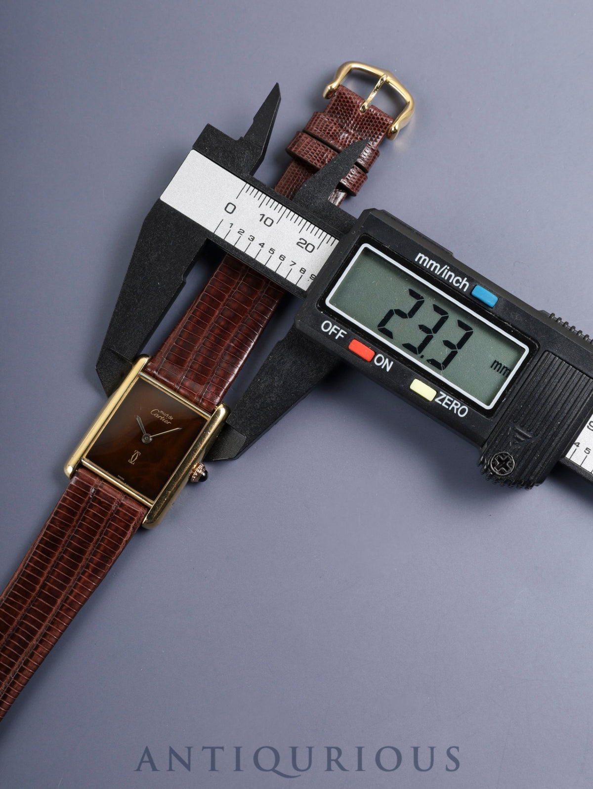 カルティエ マストタンク LM 6 手巻き Cal.78-1 SV925 革 純正ピンバックル(GP)マホガニー文字盤(SWISS表記) オーバーホール済み