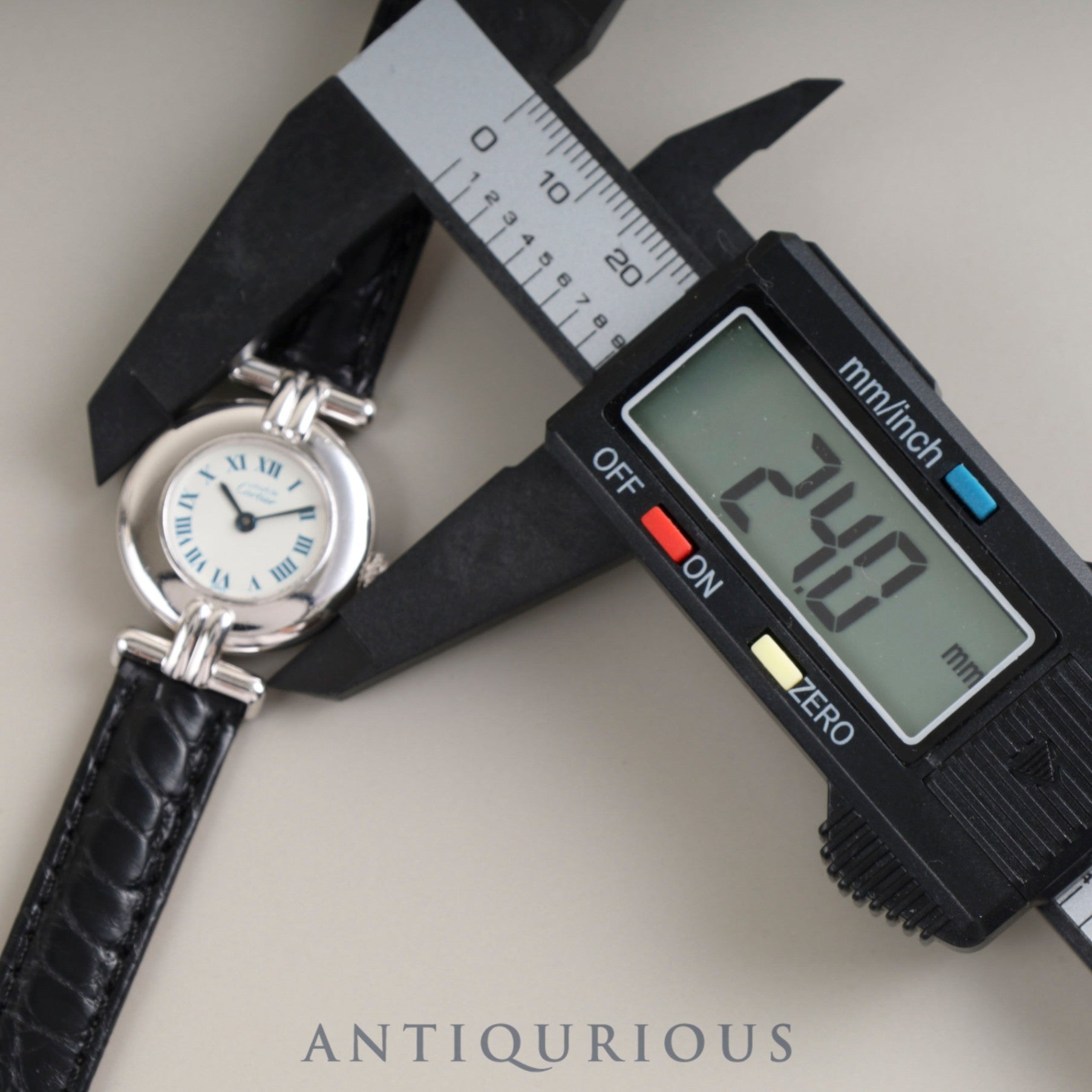 Cartier Must Colisee W1001644 / 690002 Quartz Cal.90 SV925 Leather Genuine D Buckle (SS) White Roman Dial Overhauled