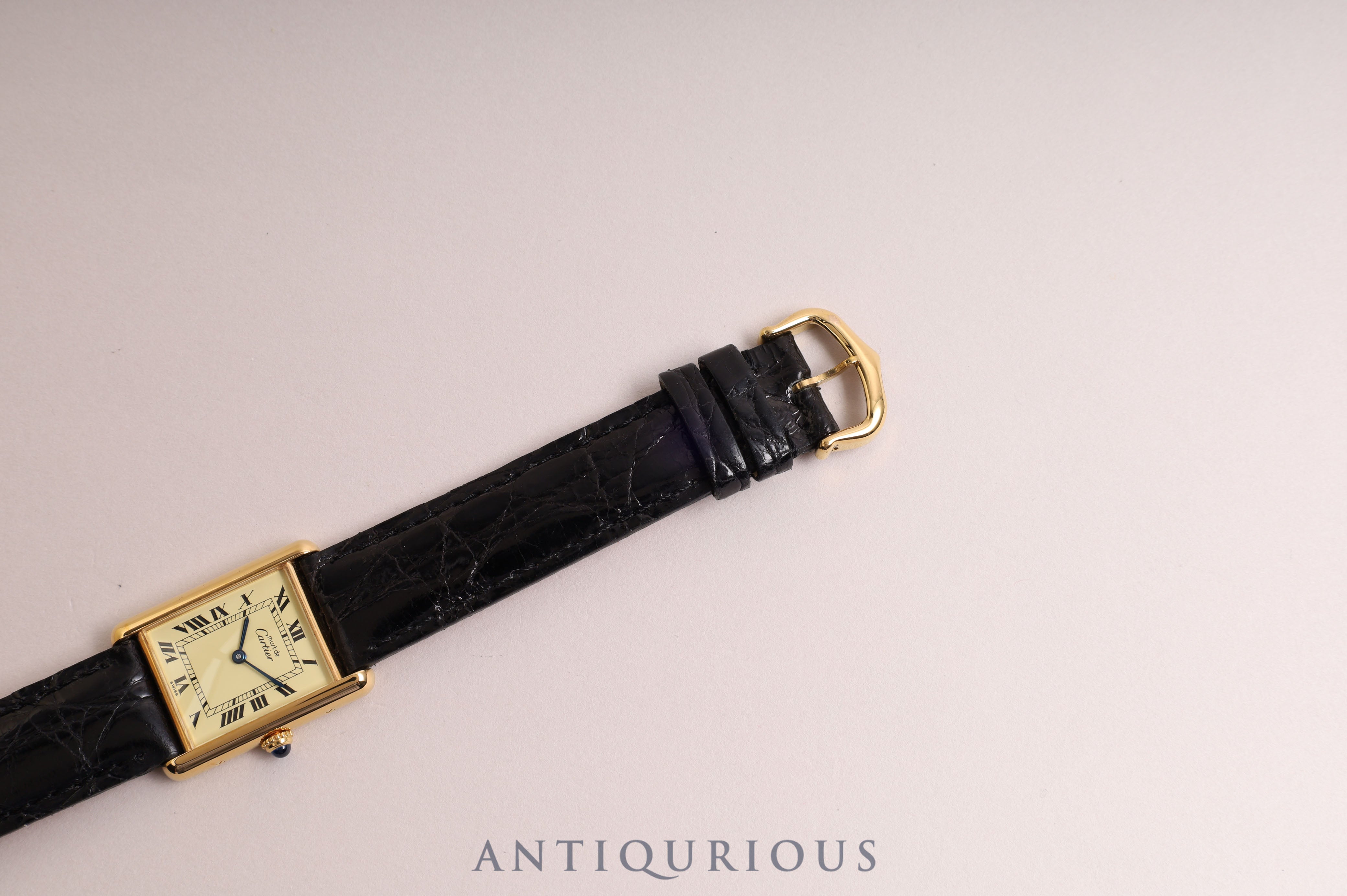 Cartier Must Tank LM QZ Ivory Roman Dial