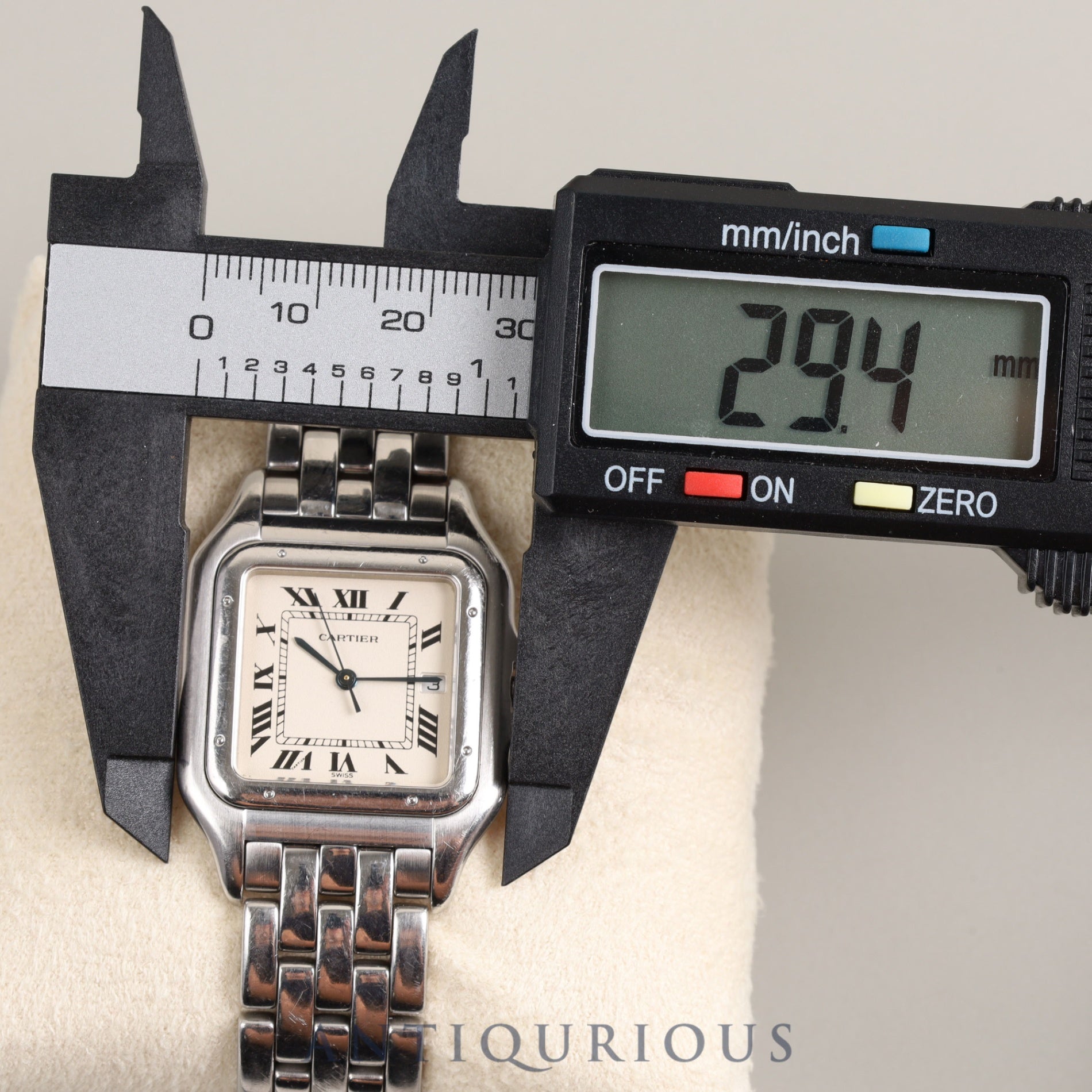 カルティエ パンテール LM W25032P5 / 1300 クォーツ Cal.87 SS SS アイボリー文字盤 箱 冊子 オーバーホール済み