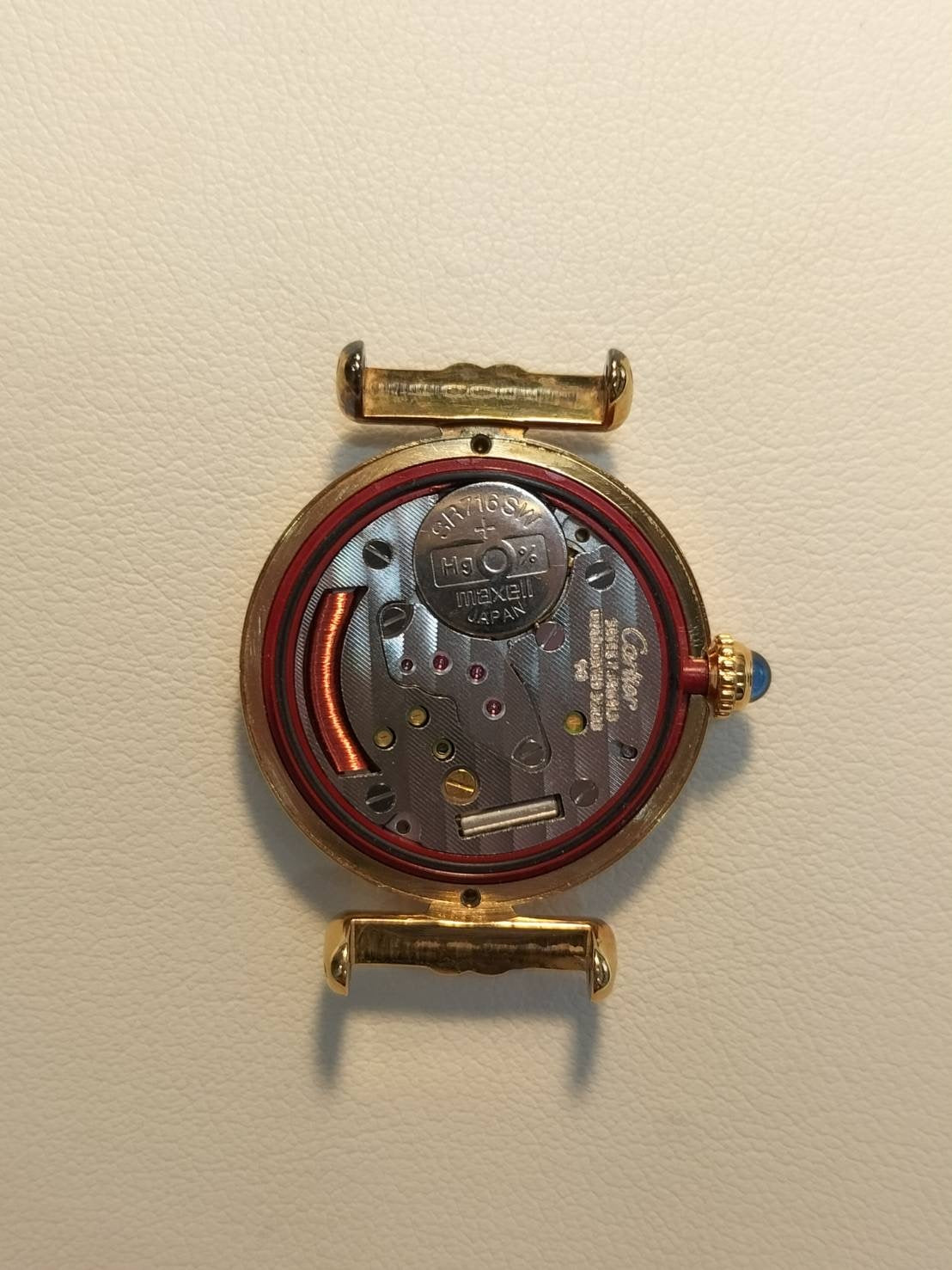 カルティエ マストコリゼ 590002 クォーツ Cal.90 SV925 革 純正尾錠(GP) アイボリーローマン文字盤 オーバーホール済み