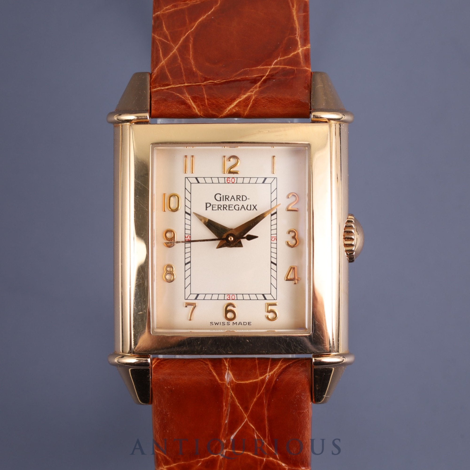 Girard-Perregaux Vintage 1945 2590 Manual winding Cal.2409 YG Leather Genuine buckle (750) Champagne Arabic dial Overhauled