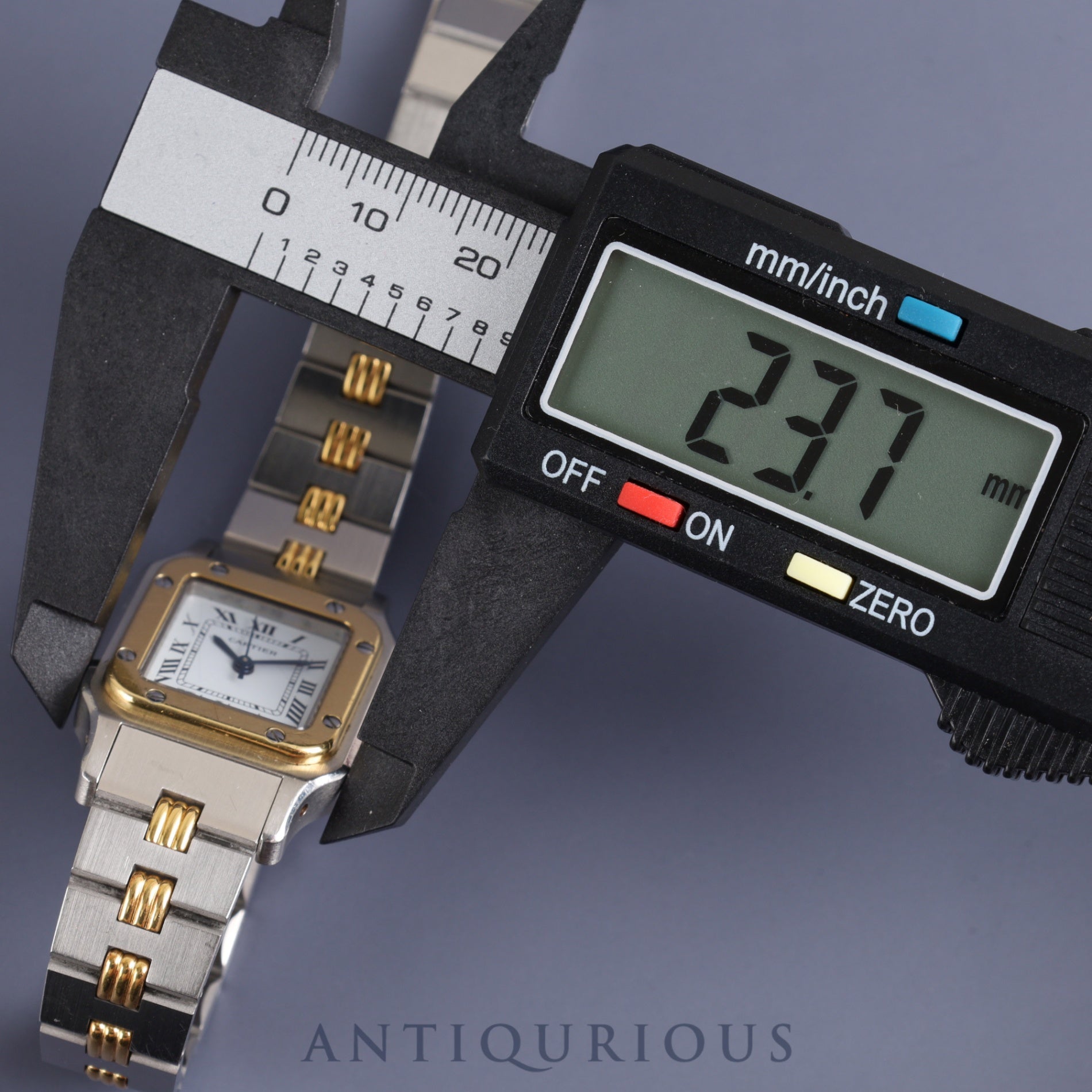 Cartier Santos Carrée SM AC14.30gr OR 0.750 2.80gr / 0902 Automatic SS/YG White Roman Dial Warranty (1988) Overhauled