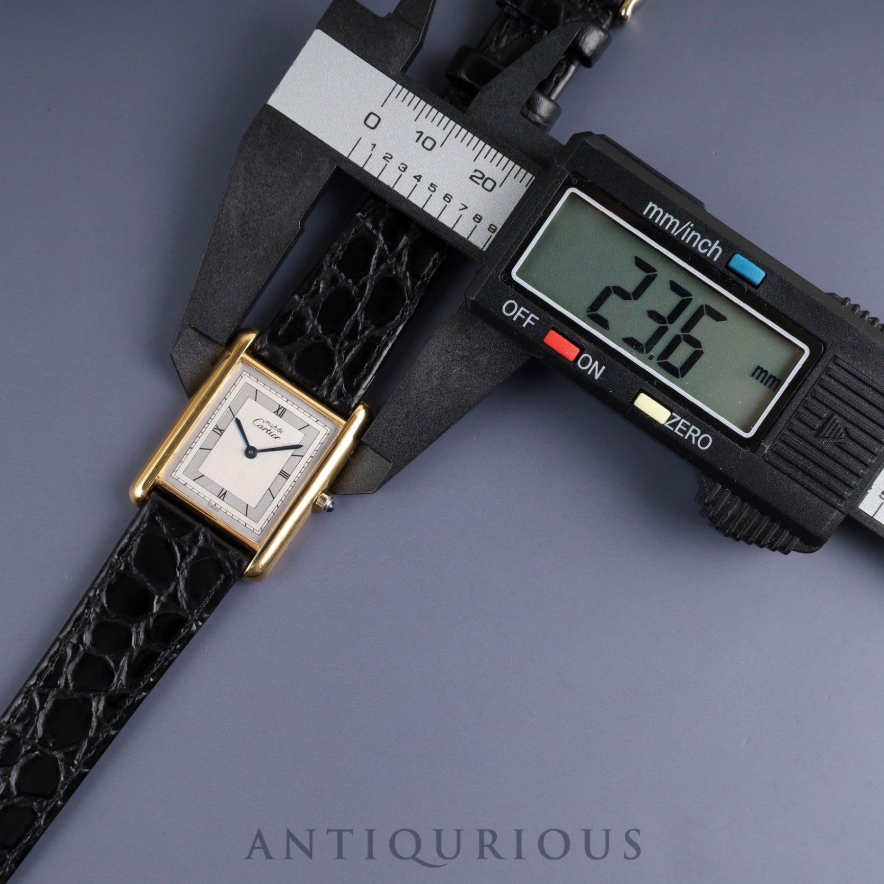 Cartier Must Tank LM 6 81006 Quartz SV925 Leather Genuine Buckle (GP) Grey Roman Dial Complete service (full maintenance) completed at Cartier boutique