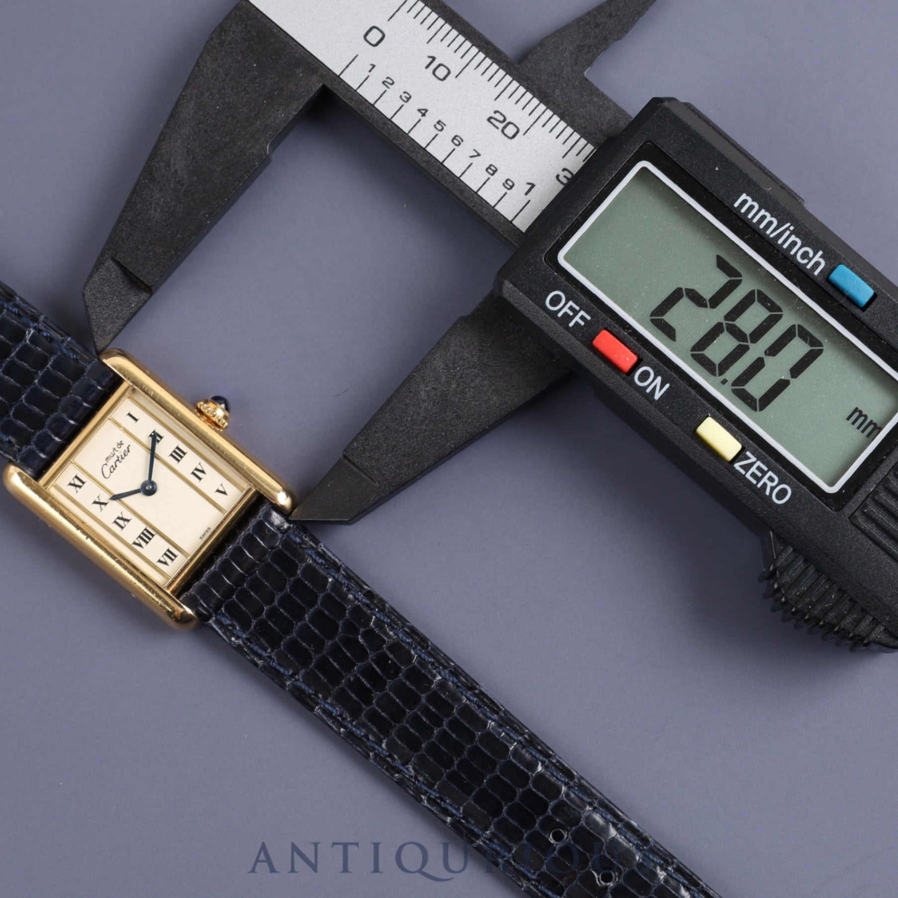 Cartier Must Tank SM 5057001 Quartz Cal.057 SV925 Leather Genuine Buckle (GP) Straight Roman Dial Overhauled