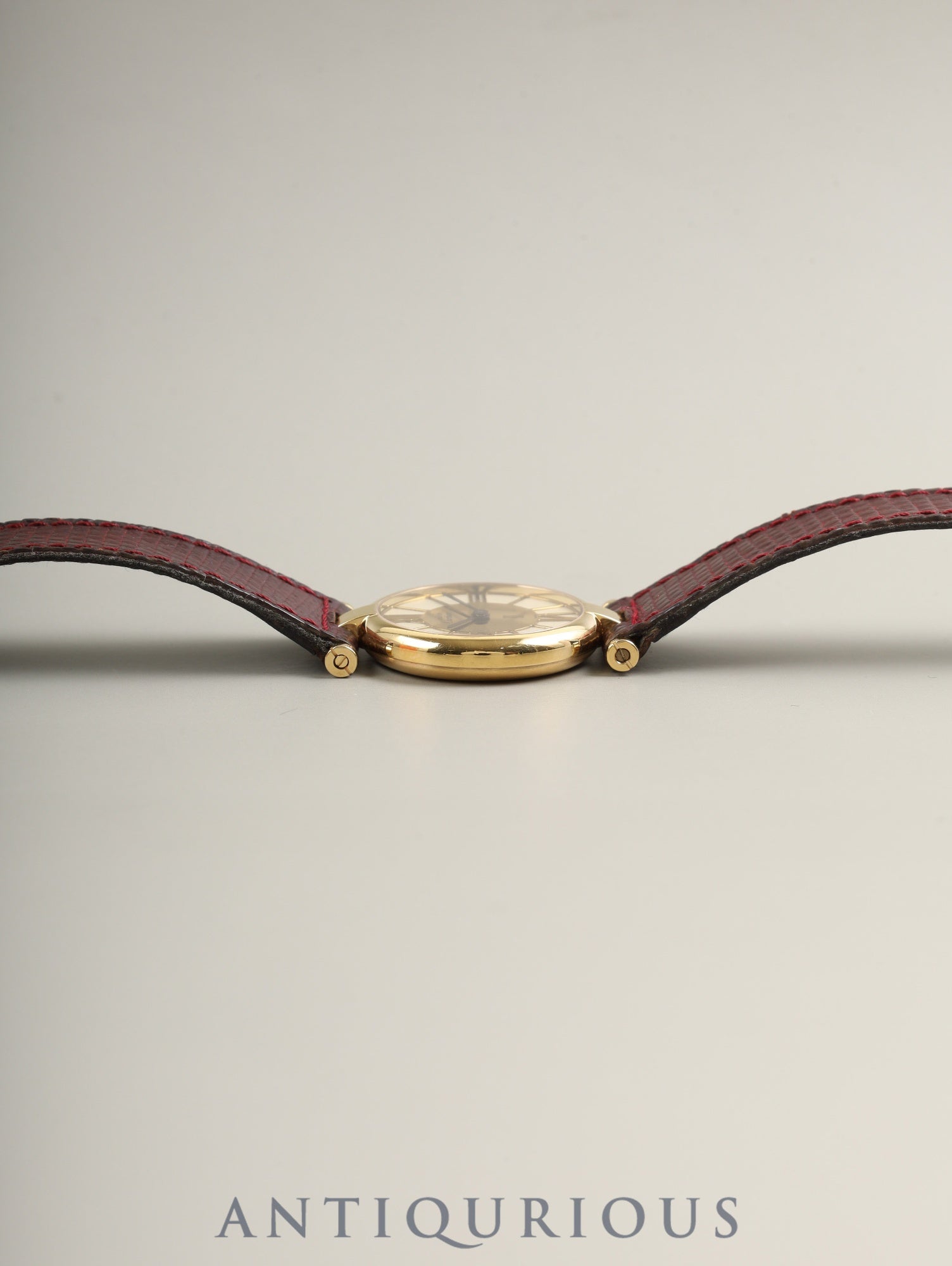 カルティエ マスト ヴァンドーム VLC SM 18 クォーツ SV925 革 純正尾錠(GP)アイボリークロワゾネ文字盤 カルティエブティックにてコンプリートサービス(フルメンテナンス)済み