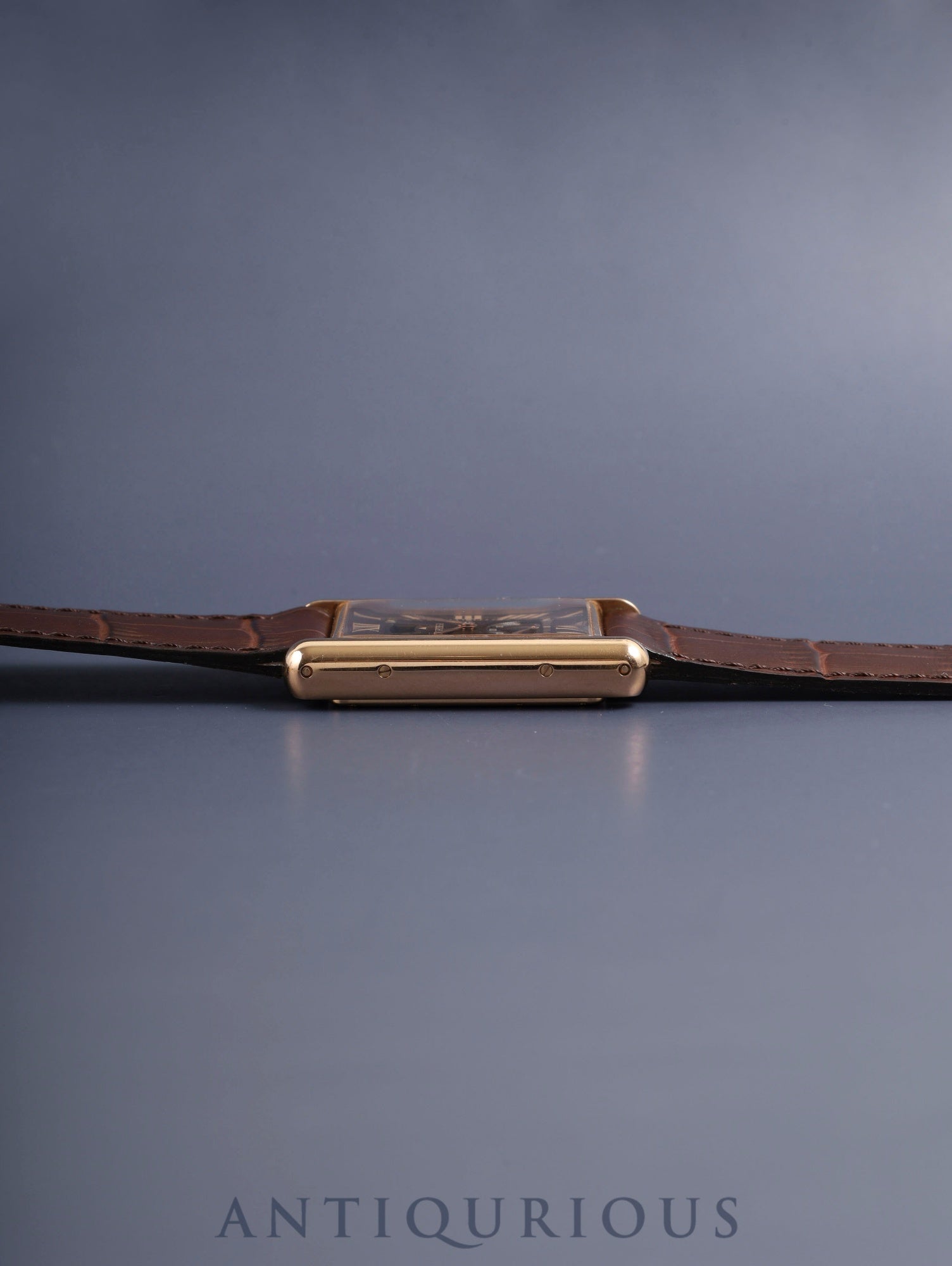 カルティエ タンクルイカルティエ XL マニュアルデイト W1560002/ 3185 手巻き Cal.9753MC 750PG 純正Dバックル(750PG) ギョーシェブラウンローマン文字盤 純正レザーベルト オーバーホール済み