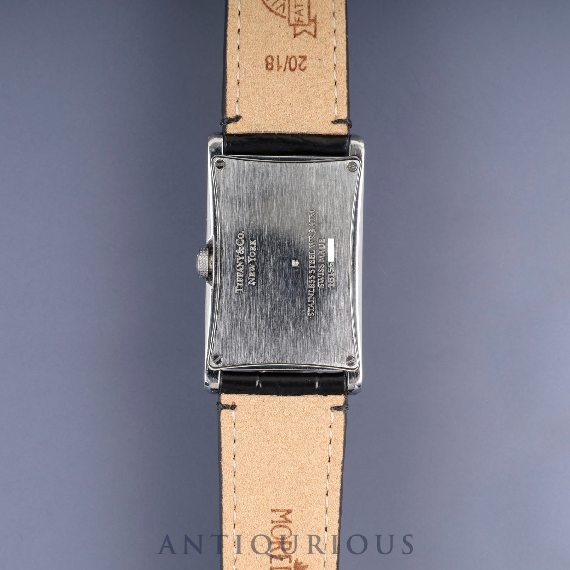 Tiffany East West 37447102 Quartz SS Leather Third party buckle (SS) Silver Arabic dial Box Warranty (2017) Overhauled