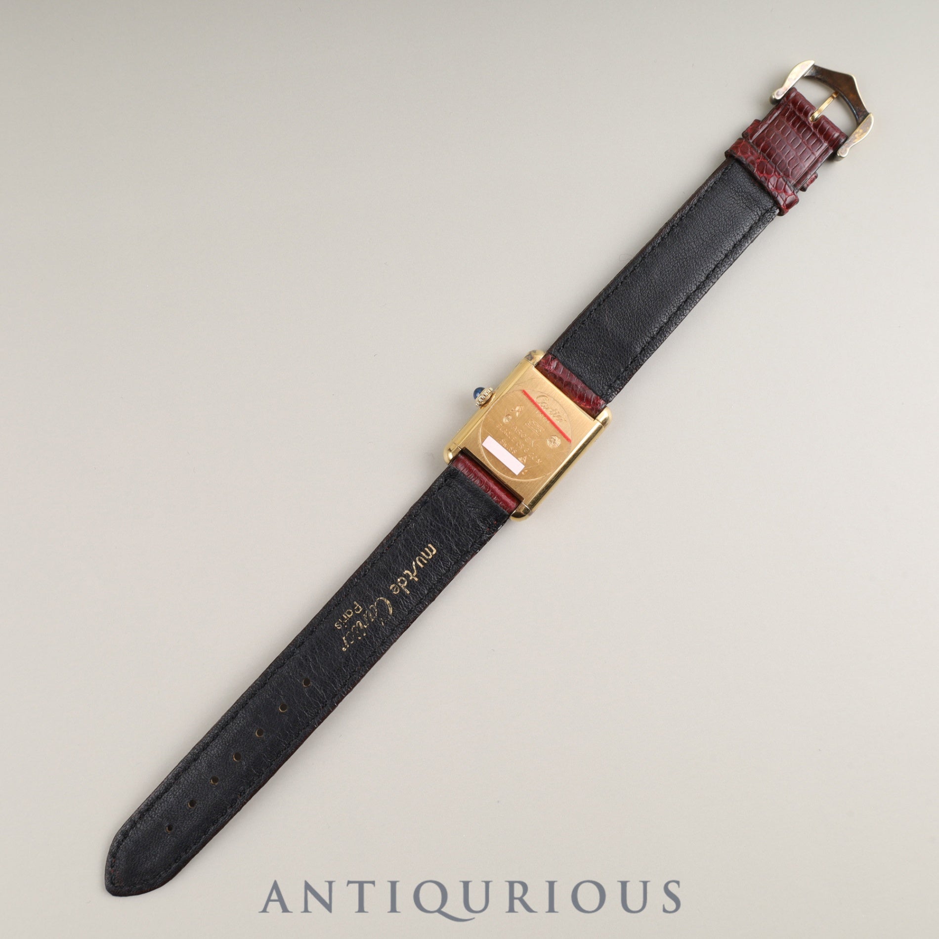 Cartier Must Tank SM Manual winding SV925 Genuine leather strap Genuine buckle (GP) Garnet dial Bordeaux dial Overhauled