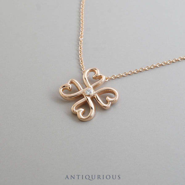 ティファニー ネックレス ラビングハート クローバー ダイヤ