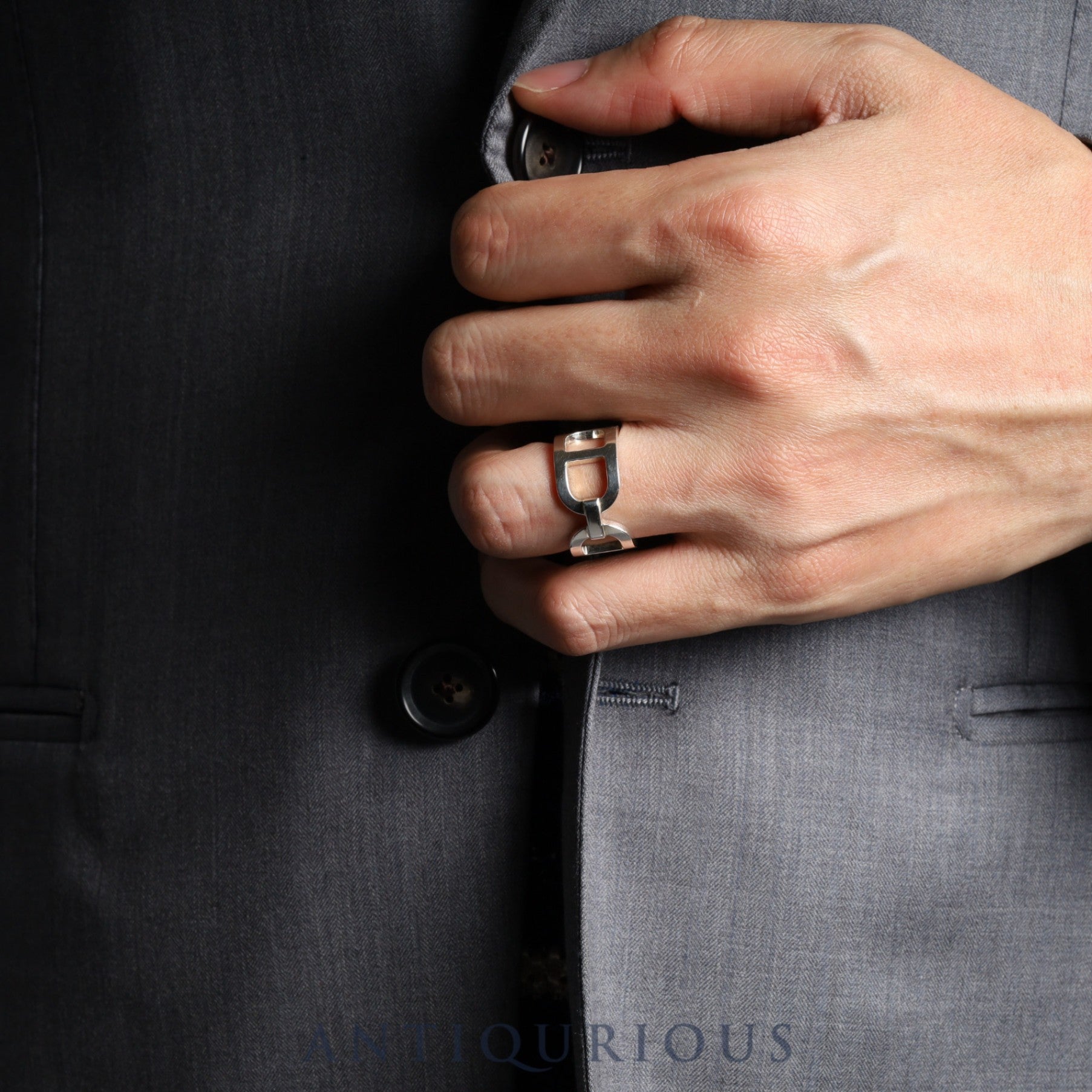 Hermes Ring Ever Chaine d'Ancre SV925 #55 Box 21 Years