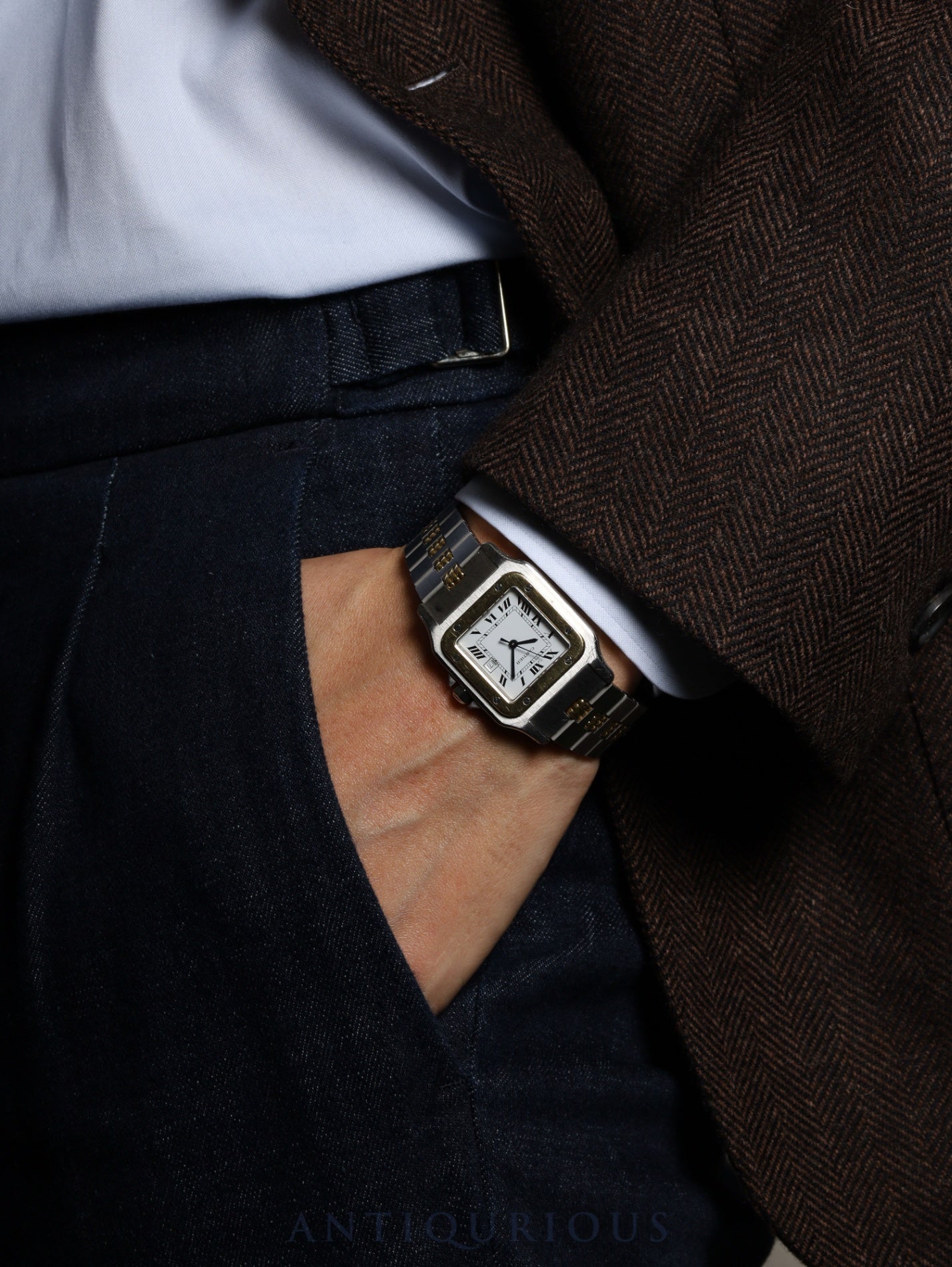 カルティエ サントス ガルベ LM 2961 自動巻き Cal.2671 SS/YG SS/YG ホワイトローマン文字盤 オーバーホール済み