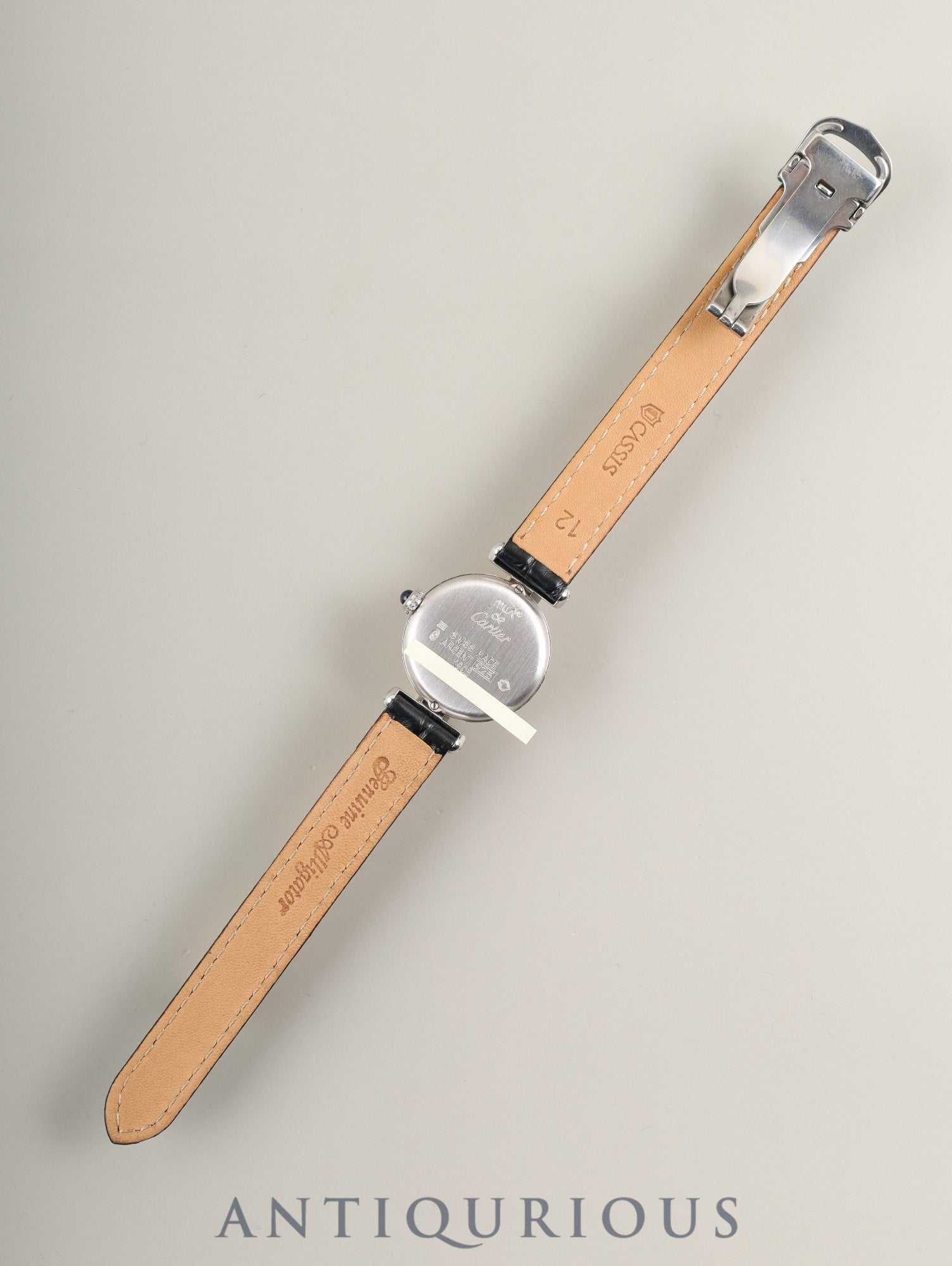 カルティエ マストコリゼ W1001665 / 1903 クォーツ Cal.90 SV925 革 純正Dバックル(SS) ホワイトローマン文字盤 オーバーホール済み リューズ新品仕上げ済み