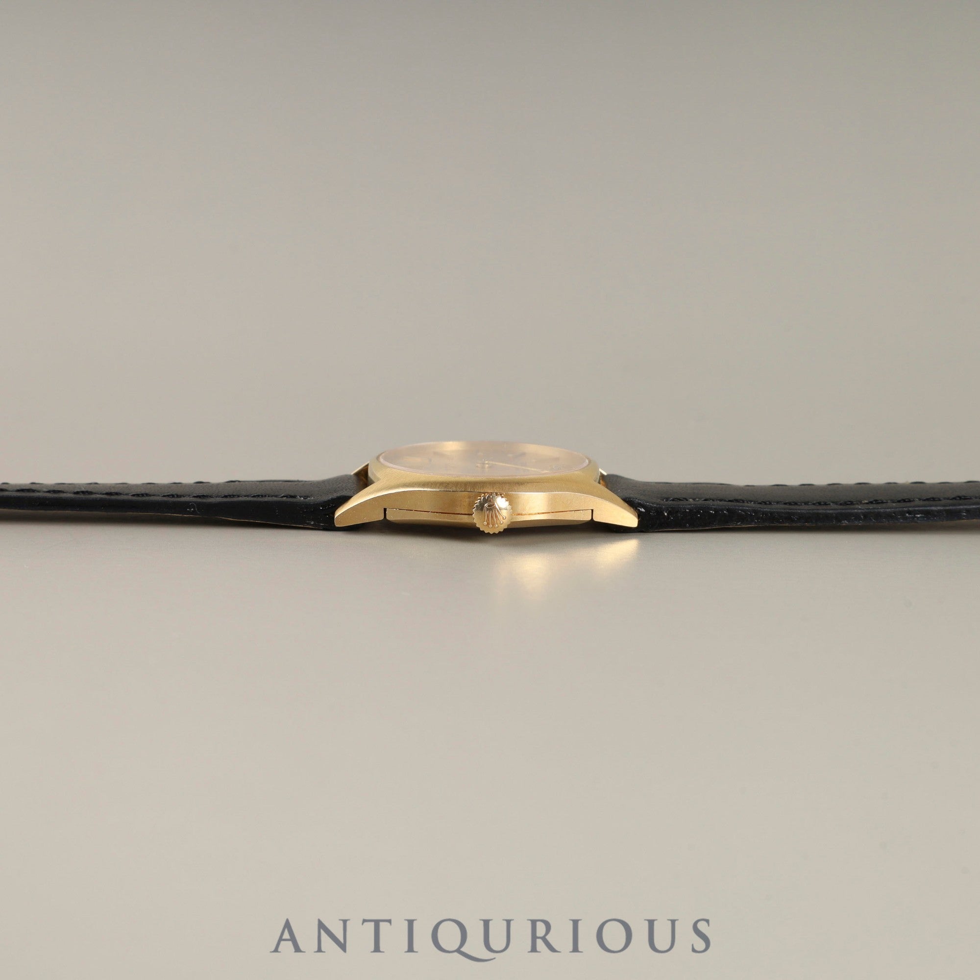 Rolex Cellini 3800 manual winding Cal. 1600 750 leather strap genuine buckle (GP) gold dial 35 series (1972) genuine leather strap overhauled