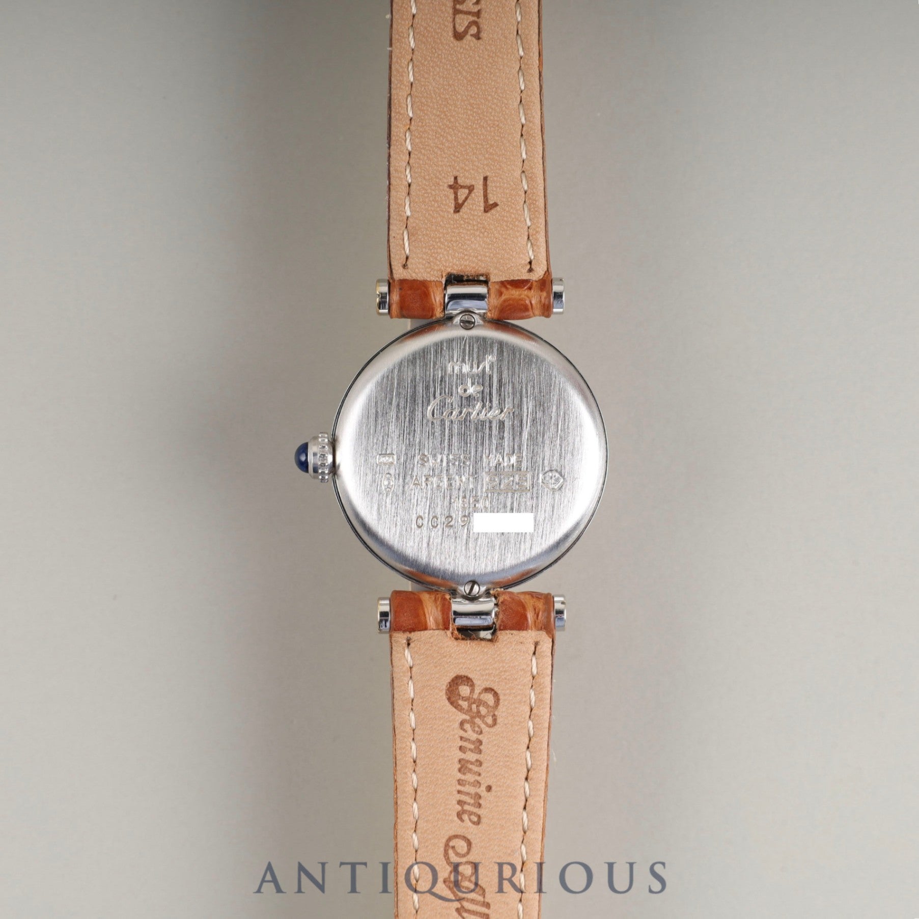 カルティエ マスト ヴァンドーム VLC SM 1850 クォーツ Cal.90 SV925 革 純正Dバックル(SS) カッパー文字盤 オーバーホール済み 世界500本限定