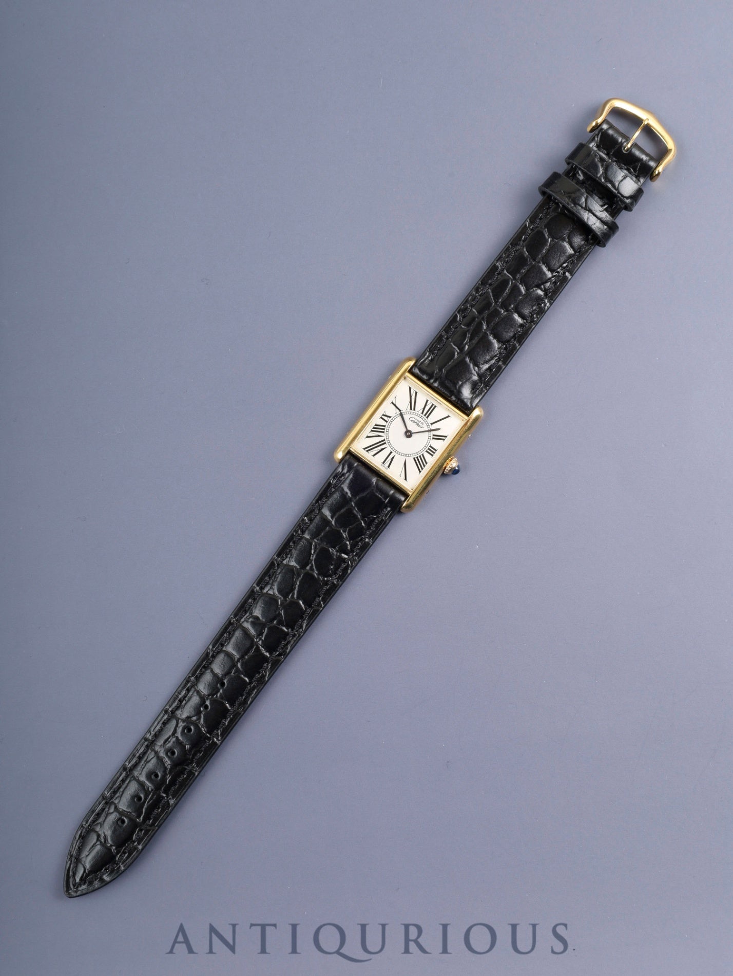 カルティエ マストタンク LM 590005 クォーツ Cal.90 SV925 革 純正ピンバックル(GP)オパラン文字盤(SWISS表記)オーバーホール済み 新品仕上げ済み