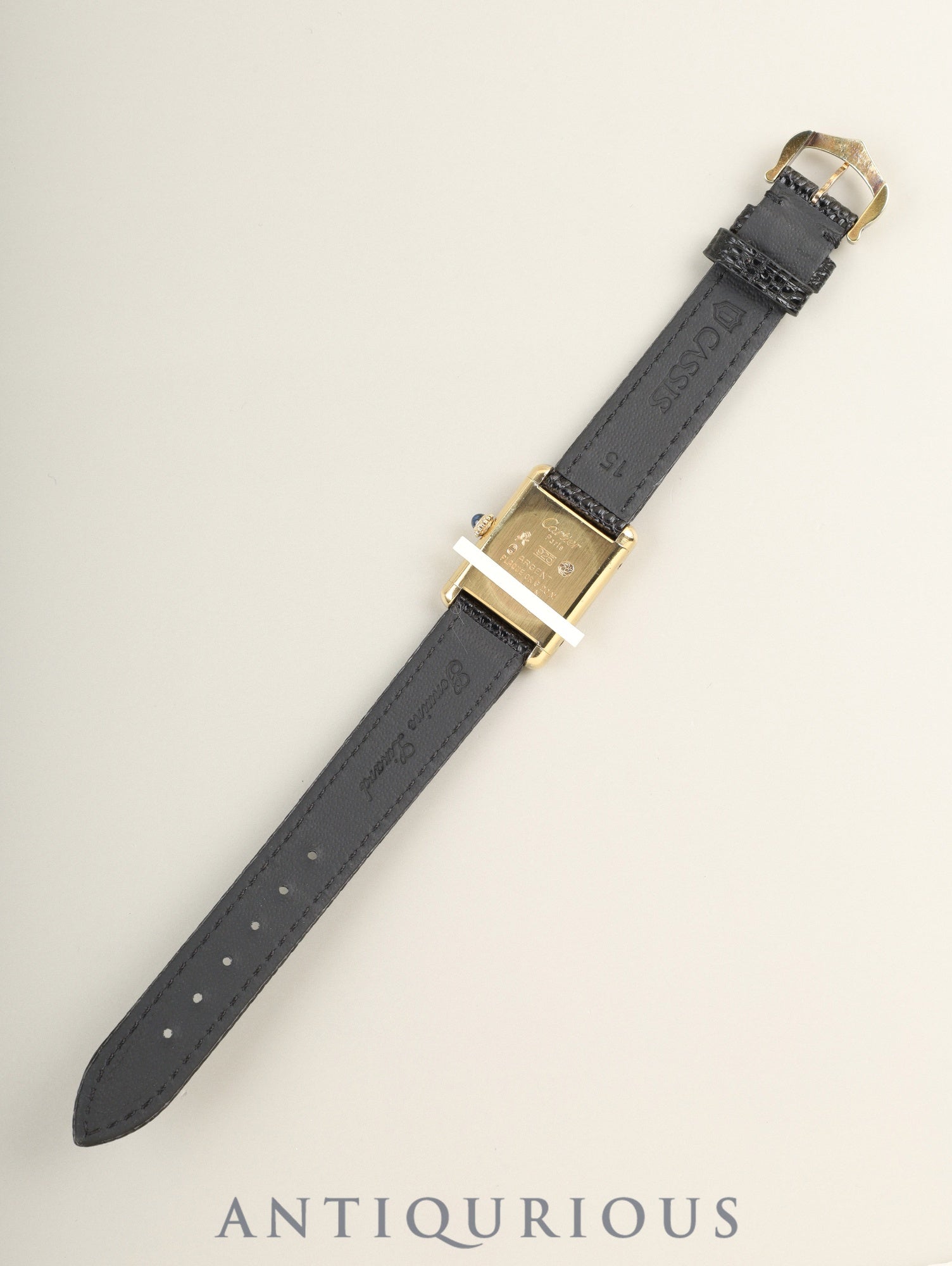 カルティエ マストタンク SM 手巻き Cal.78-1 SV925 革 純正ピンバックル(GP)ブラックローマン文字盤(SWISS表記 )オーバーホール済み