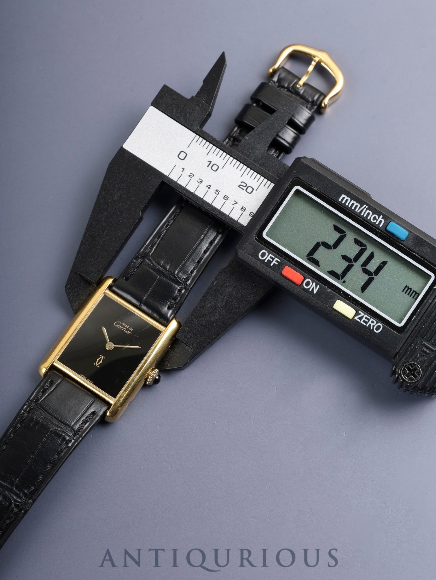 カルティエ マストタンク LM 手巻き Cal.ETA2512 SV925 カミーユ・フォルネ製ベルト オニキス文字盤(SWISS MADE表記)新品仕上げ済み カルティエブティックにてコンプリートサービス済み