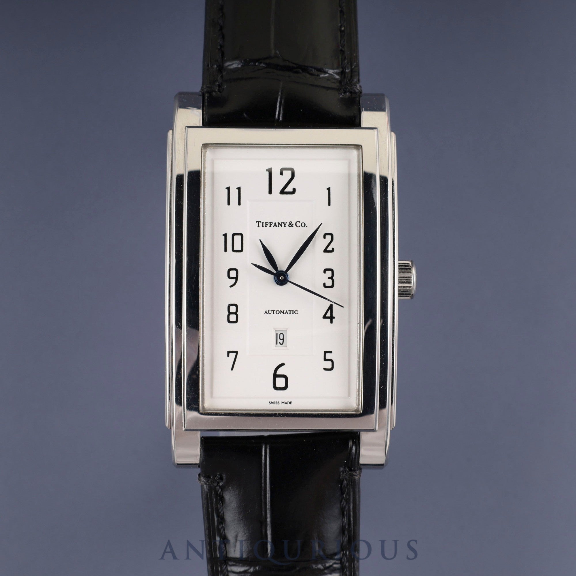 ティファニー グランドデイト 自動巻き SS 革 純正尾錠(SS)ホワイトアラビア文字盤 オーバーホール済み