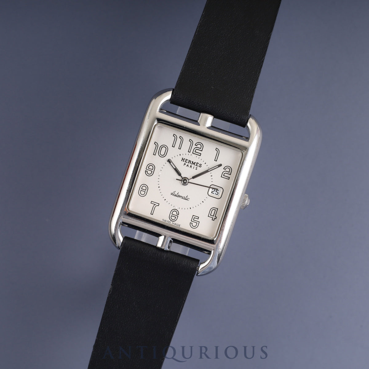 Hermès Cape Cod CC1.710 Automatic Watch, Stainless Steel, Leather, Genuine Buckle (Stainless Steel), Silver Dial, Overhauled