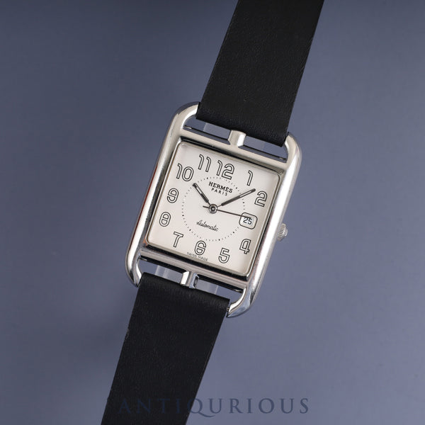 Hermès Cape Cod CC1.710 Automatic Watch, Stainless Steel, Leather, Genuine Buckle (Stainless Steel), Silver Dial, Overhauled