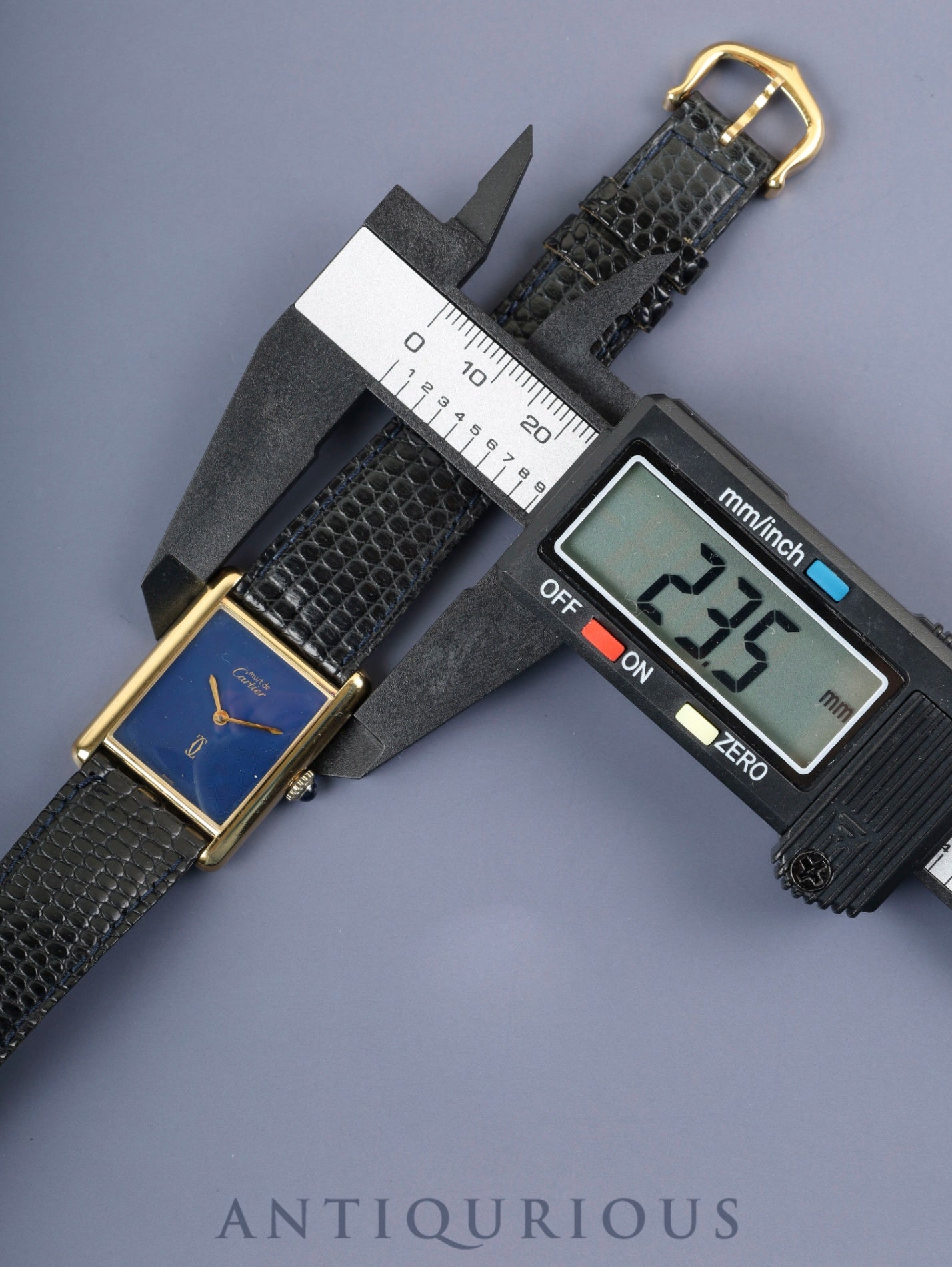 カルティエ マストタンク LM 手巻き Cal.78-1 SV925 純正革ベルト(使用感あり)純正尾錠(GP)ラピスラズリ文字盤(クラック)オーバーホール済み