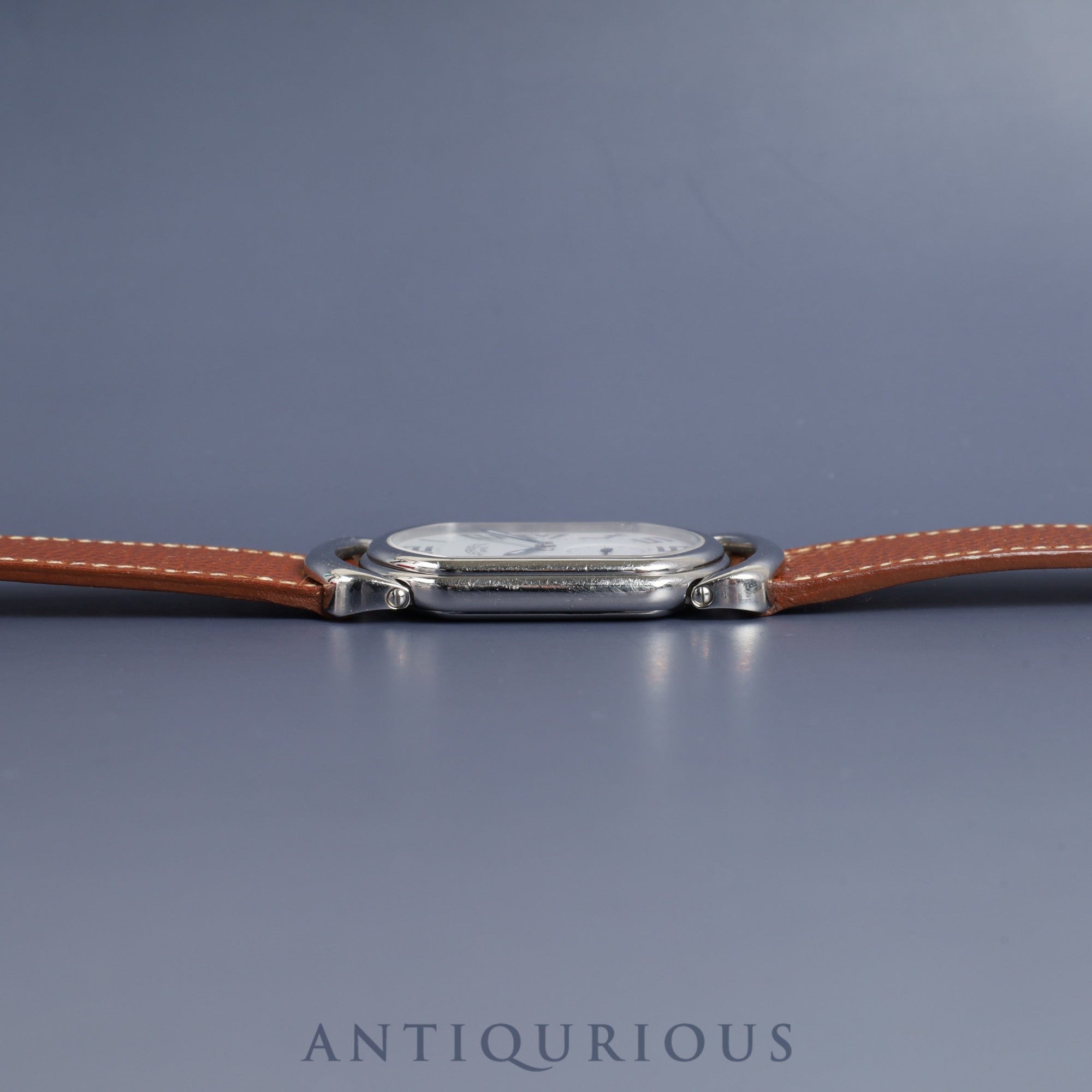 Hermes Rally RA1.810 Quartz Cal.980.163 SS Genuine leather strap (□F stamp: 2002) Genuine buckle (SS) White dial Overhauled
