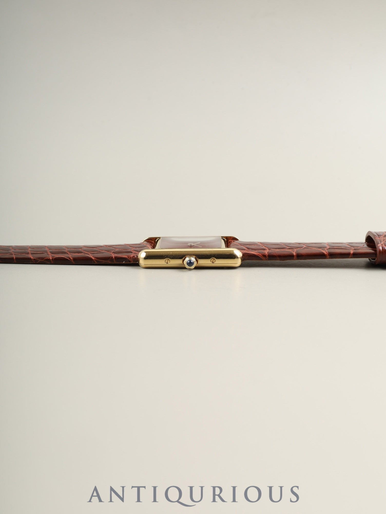 カルティエ マストタンク SM 366001 クォーツ SV925 革 純正ピンバックル(GP)ガーネットダイアル・ボルドー文字盤(SWISS表記)カルティエブティックにてコンプリートサービス(フルメンテナンス)済み