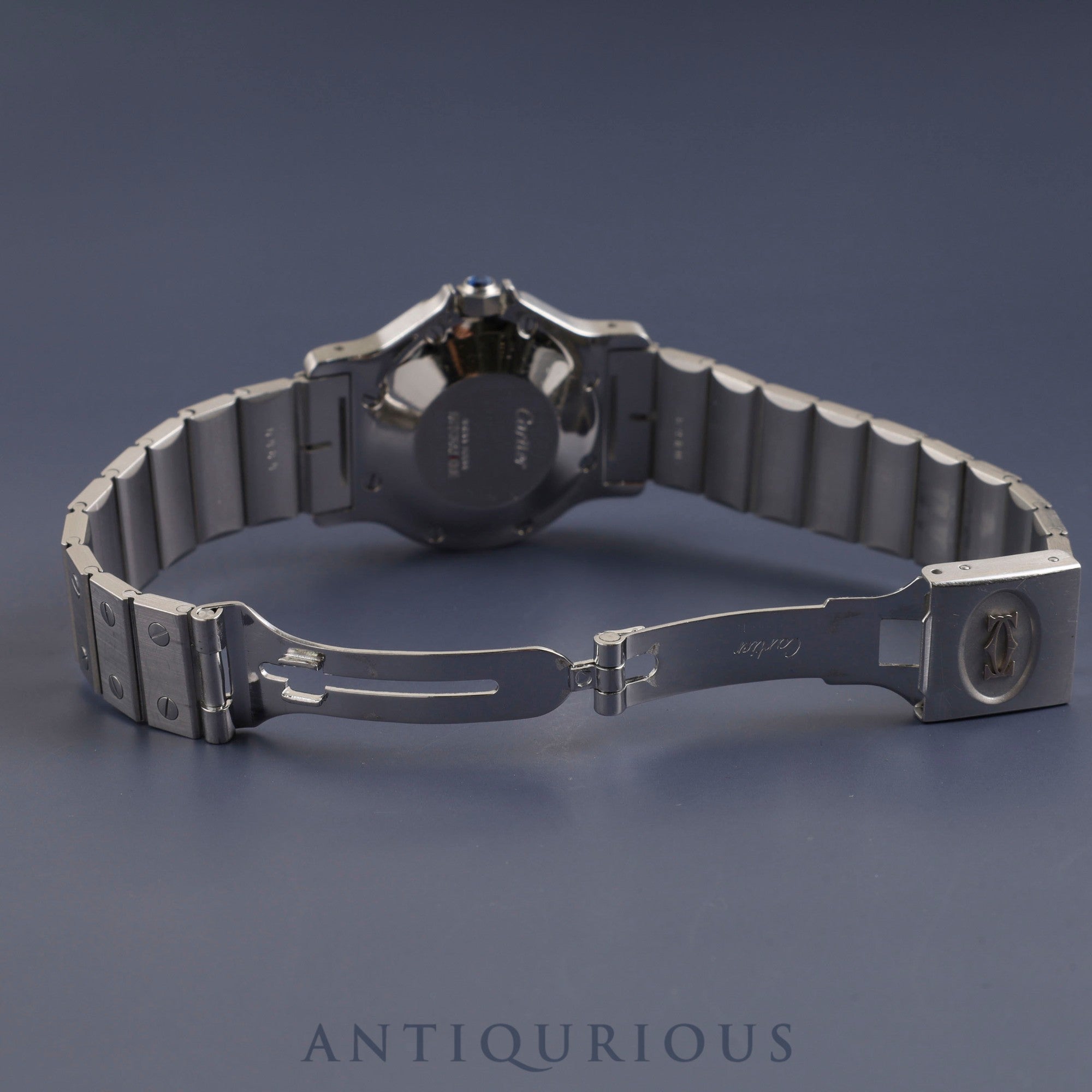 カルティエ サントス オクタゴン LM 2965 自動巻き SS SS グレーゴースト文字盤 冊子 保証書(1985年) カルティエブティックにてコンプリートサービス済み