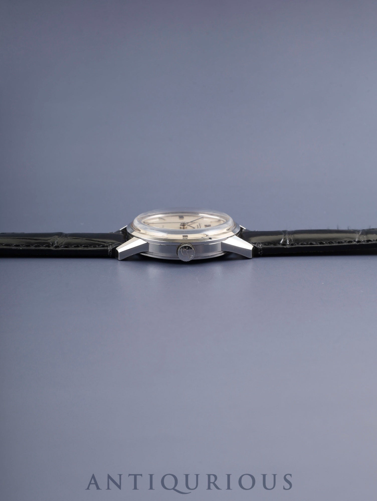 IWC Old Inter Round Automatic Caliber C.854B Stainless Steel Movement with Leather Strap, Aftermarket Buckle (SS), Silver Dial, Overhauled