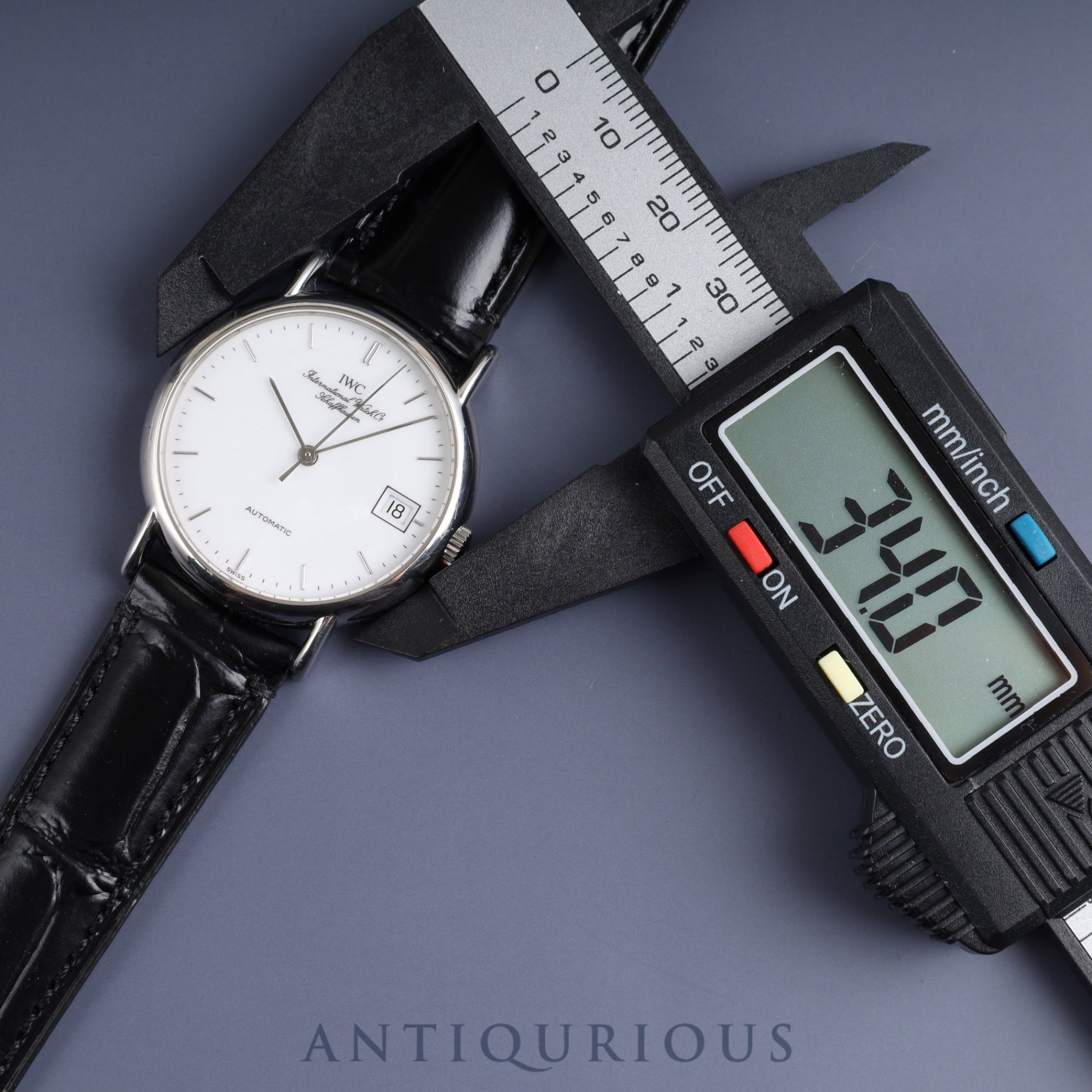 IWC Portofino IW351320 Automatic SS Leather Genuine Buckle (SS) White Dial Warranty (1995) Overhauled IWC