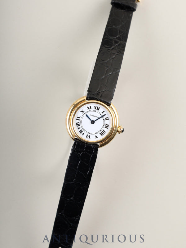 Cartier Vendôme Ellipse VLC SM 6708 Manual Winding 750YG Genuine Leather Strap Genuine Buckle (750YG) White Roman Dial (PARIS Inscription) Warranty Card Overhauled