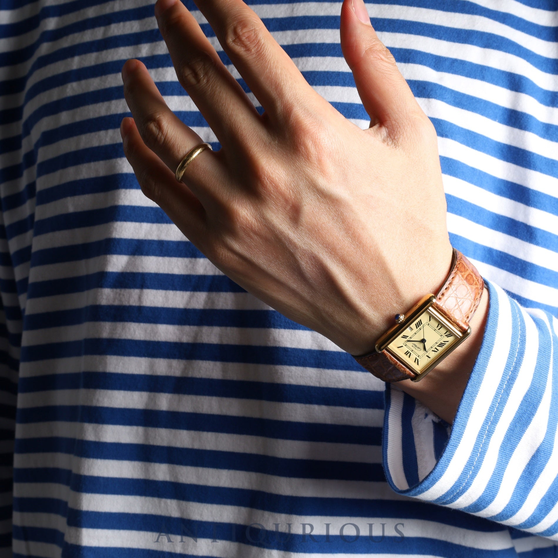 カルティエ マストタンク GM(XL)W1017454 / 2413 クォーツ Cal.687 SV925 純正革ベルト 純正Dバックル(GP)アイボリーローマン文字盤 1999年頃~2003年頃 オーバーホール済み