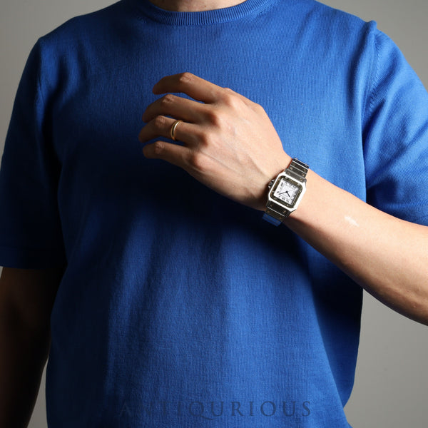 カルティエ サントス ガルベ LM AC 23.80 gr 自動巻き SS/YG SS/YG ホワイト文字盤 カルティエブティックコンプリートサービス