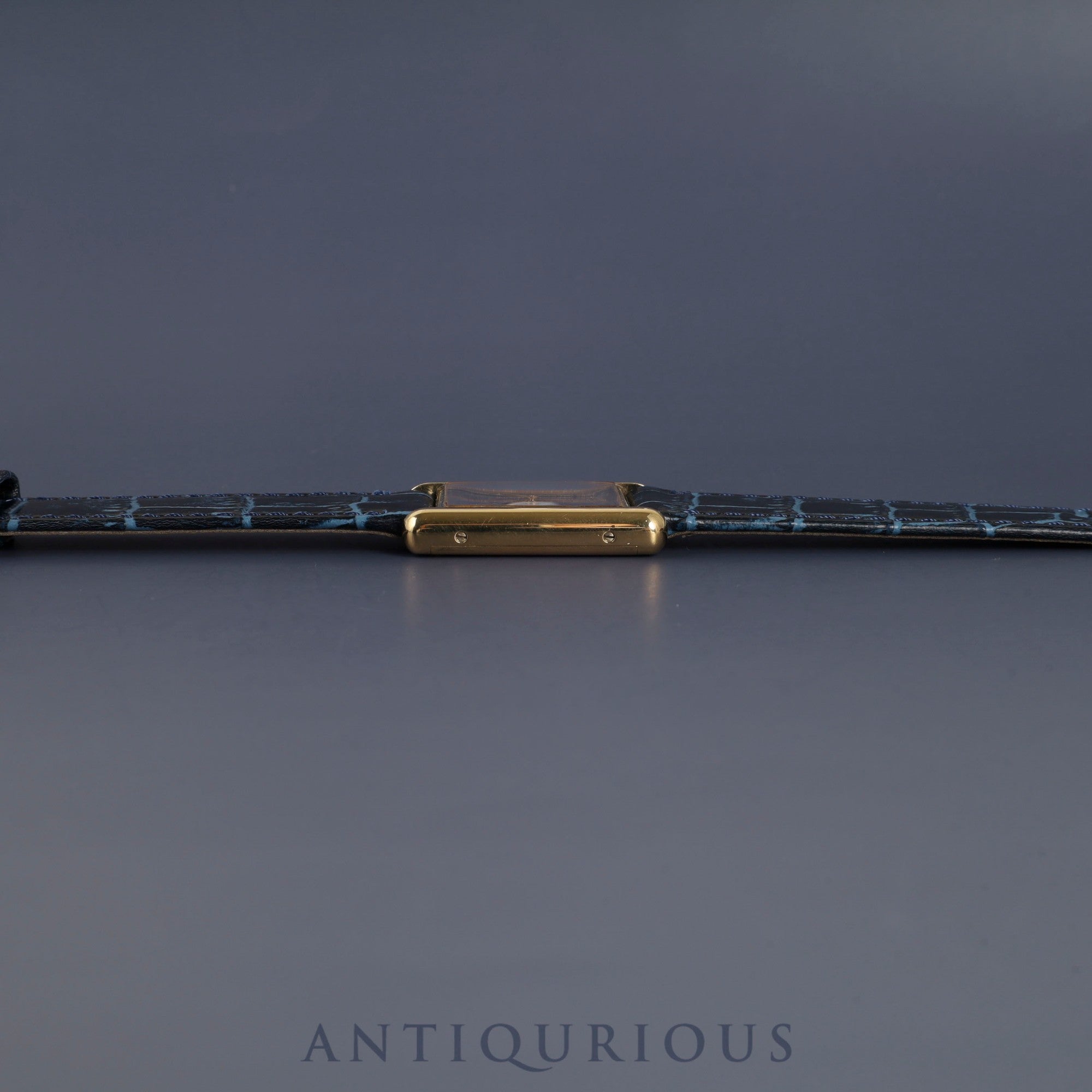 Cartier Must Tank LM Manual Winding Caliber 78-1 SV925 Leather Strap with Genuine GP Buckle, Lapis Lazuli Dial, Circa 1976-1981, Overhauled