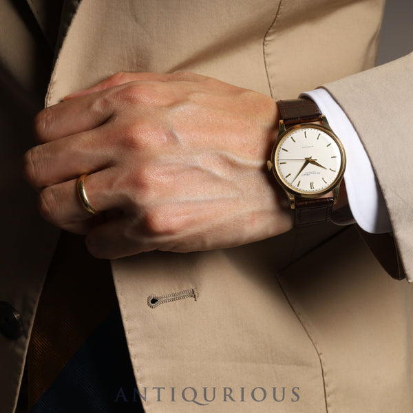 IWC オールドインター 自動巻き Cal.853 YG 革 シルバー文字盤 アイダブリュシー