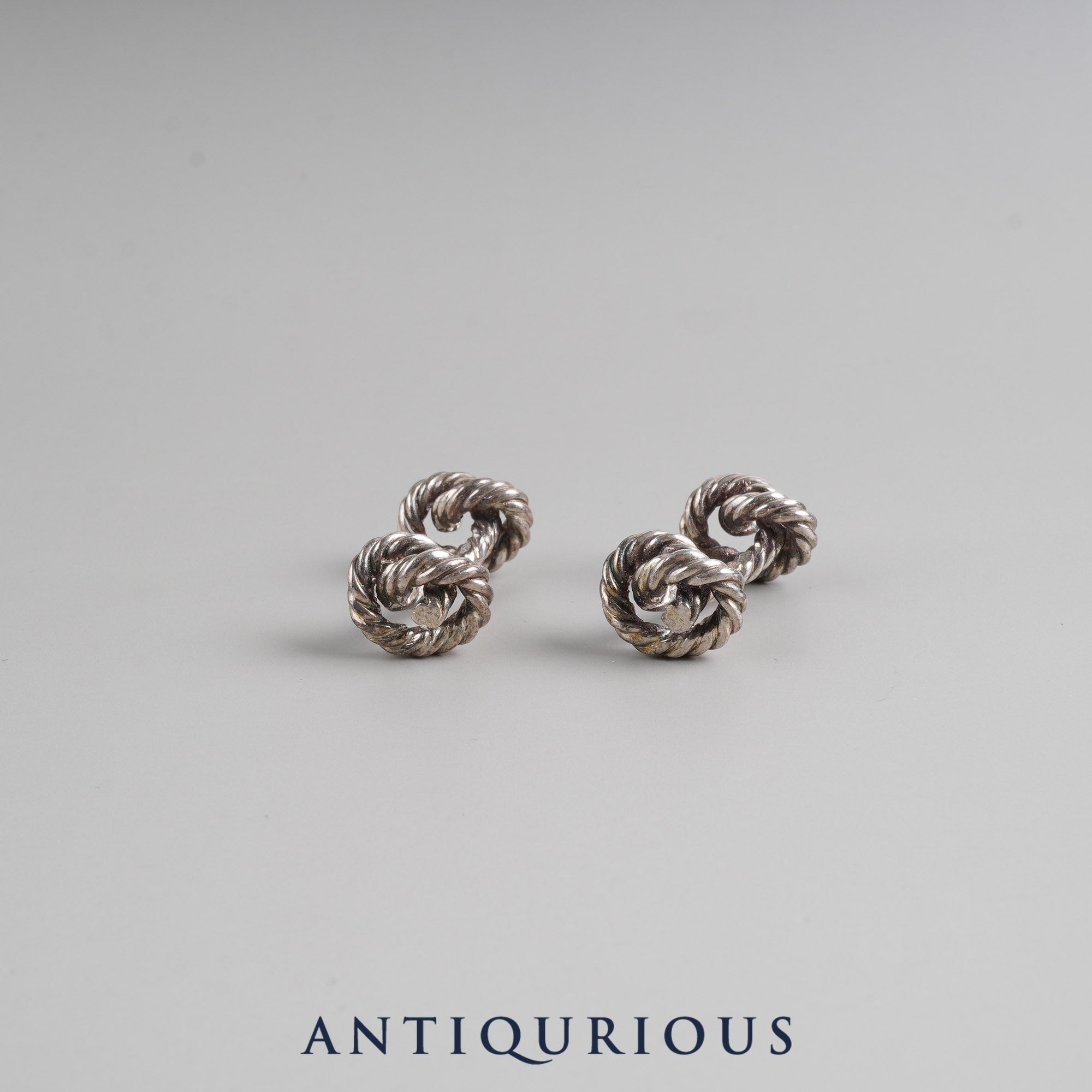 Hermes Cufflinks Rope Motif SV925 Vintage