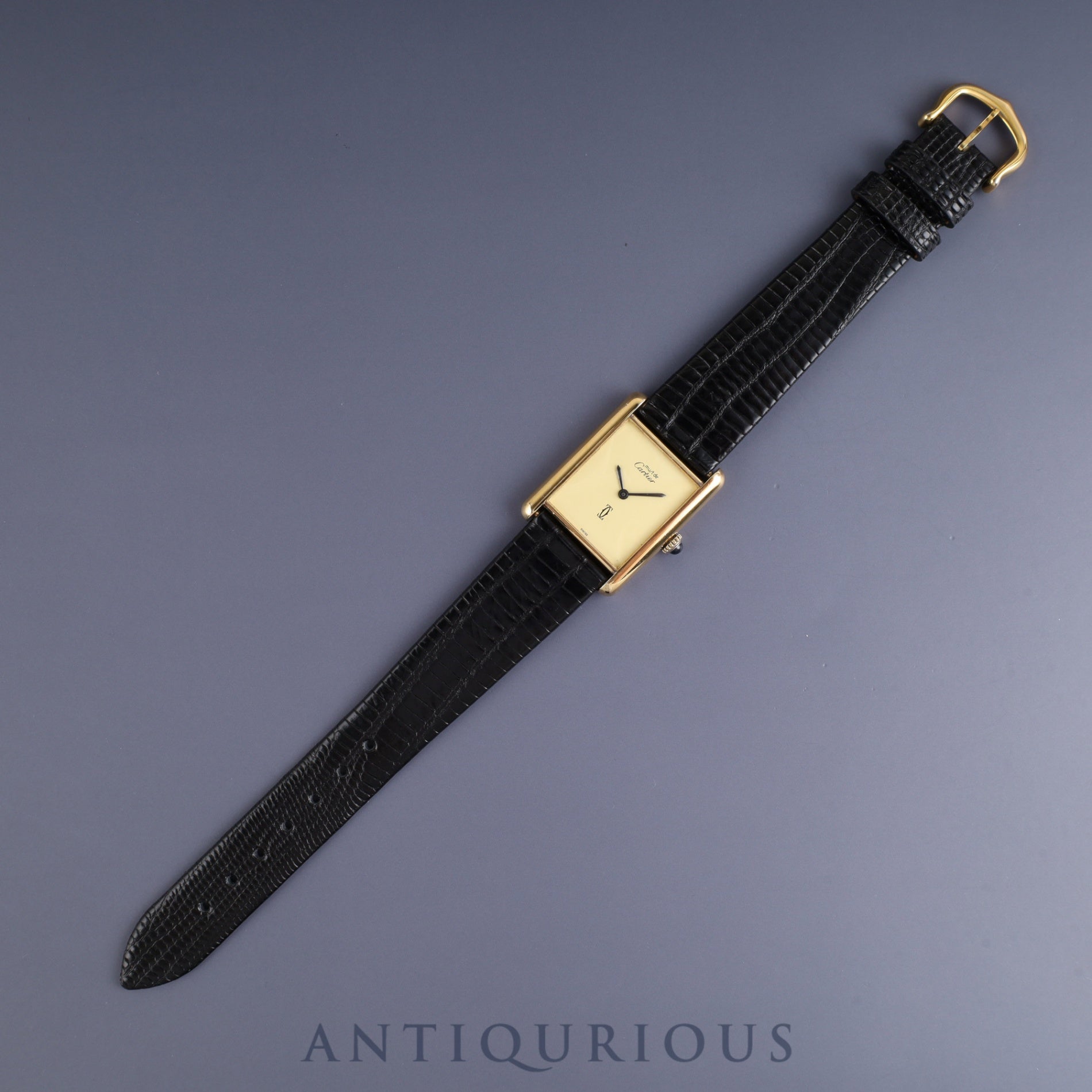 Cartier Must Tank LM Manual winding Cal.78-1 SV925 Leather Genuine buckle (GP) Ivory dial Overhauled