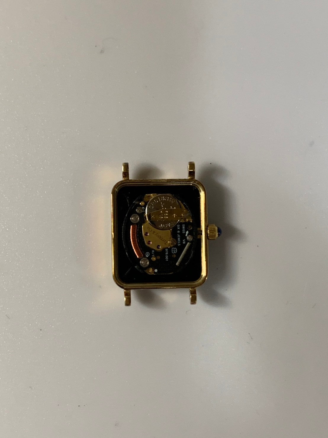 ティファニ レクタンギュラー 60-217 クォーツ Cal.976.001 14KYG 革 純正尾錠(GP) ホワイト文字盤 保証書(1995年) 箱 ケース オーバーホール済み