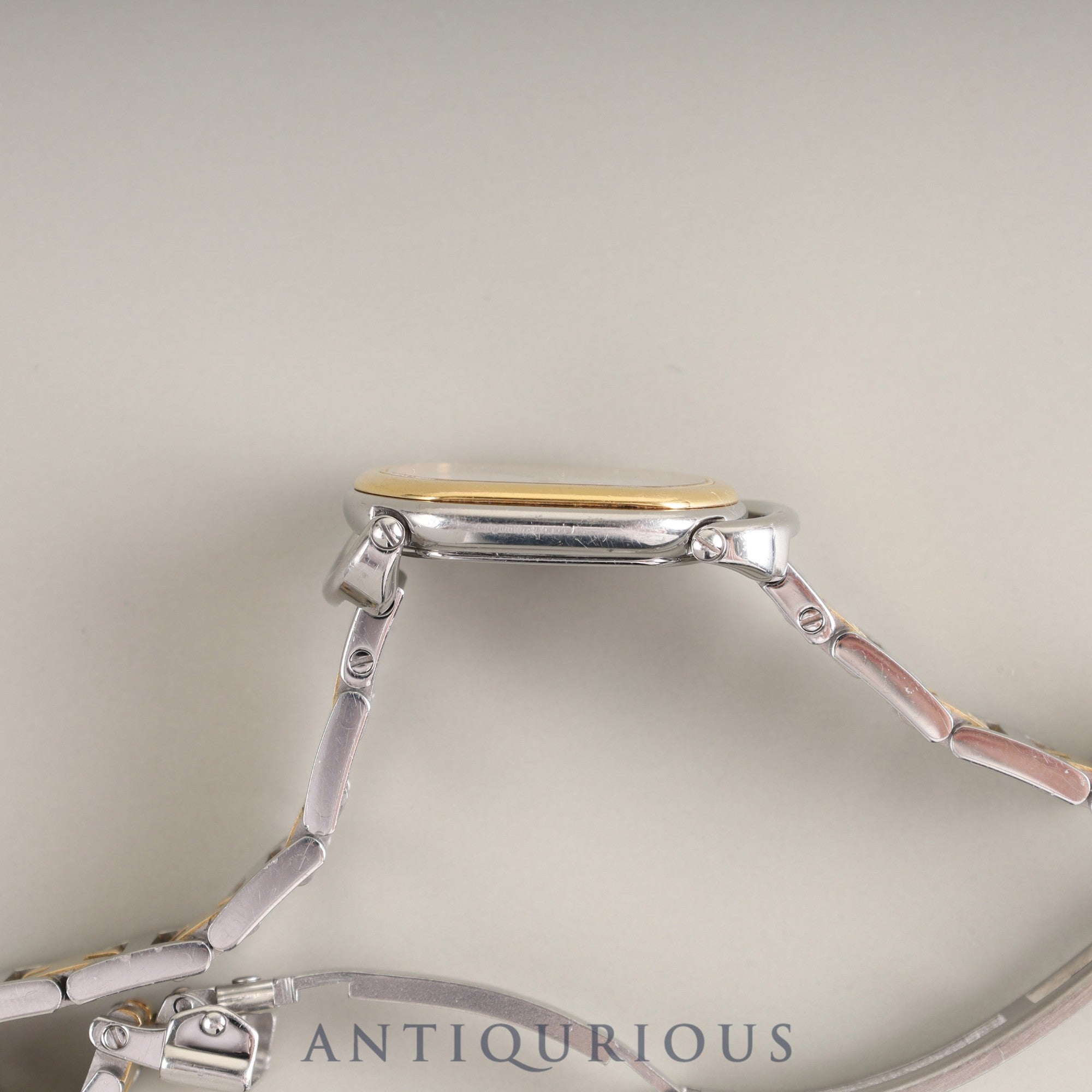 エルメス ラリー RA1.220 クォーツ Cal.976.001 SS/GP SS/GP ホワイト文字盤 オーバーホール済み