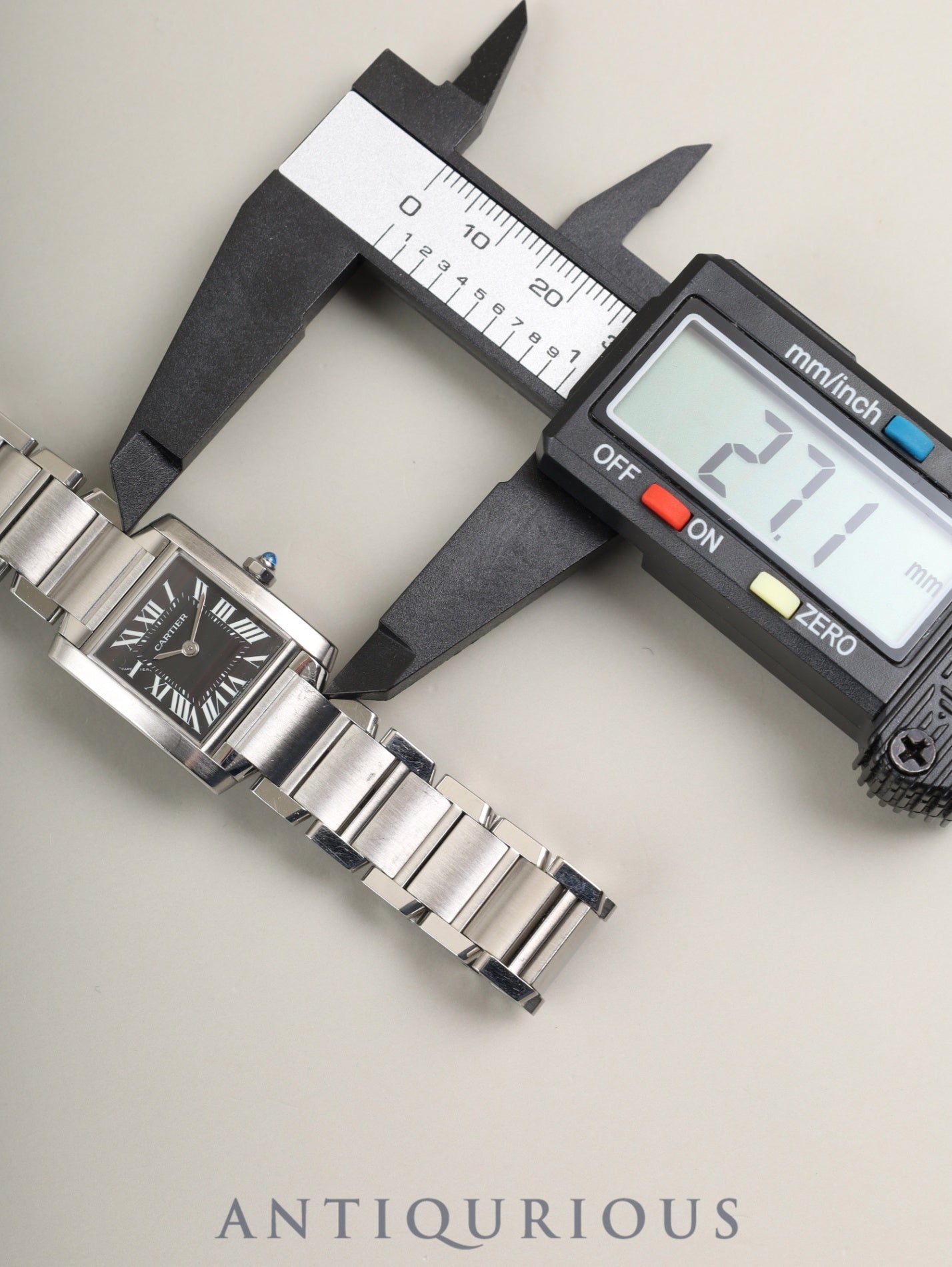 カルティエ タンクフランセーズ SM W51026Q3 / 2384 クォーツ Cal.057 SS SS ブラック文字盤(アジア限定) オーバーホール済み