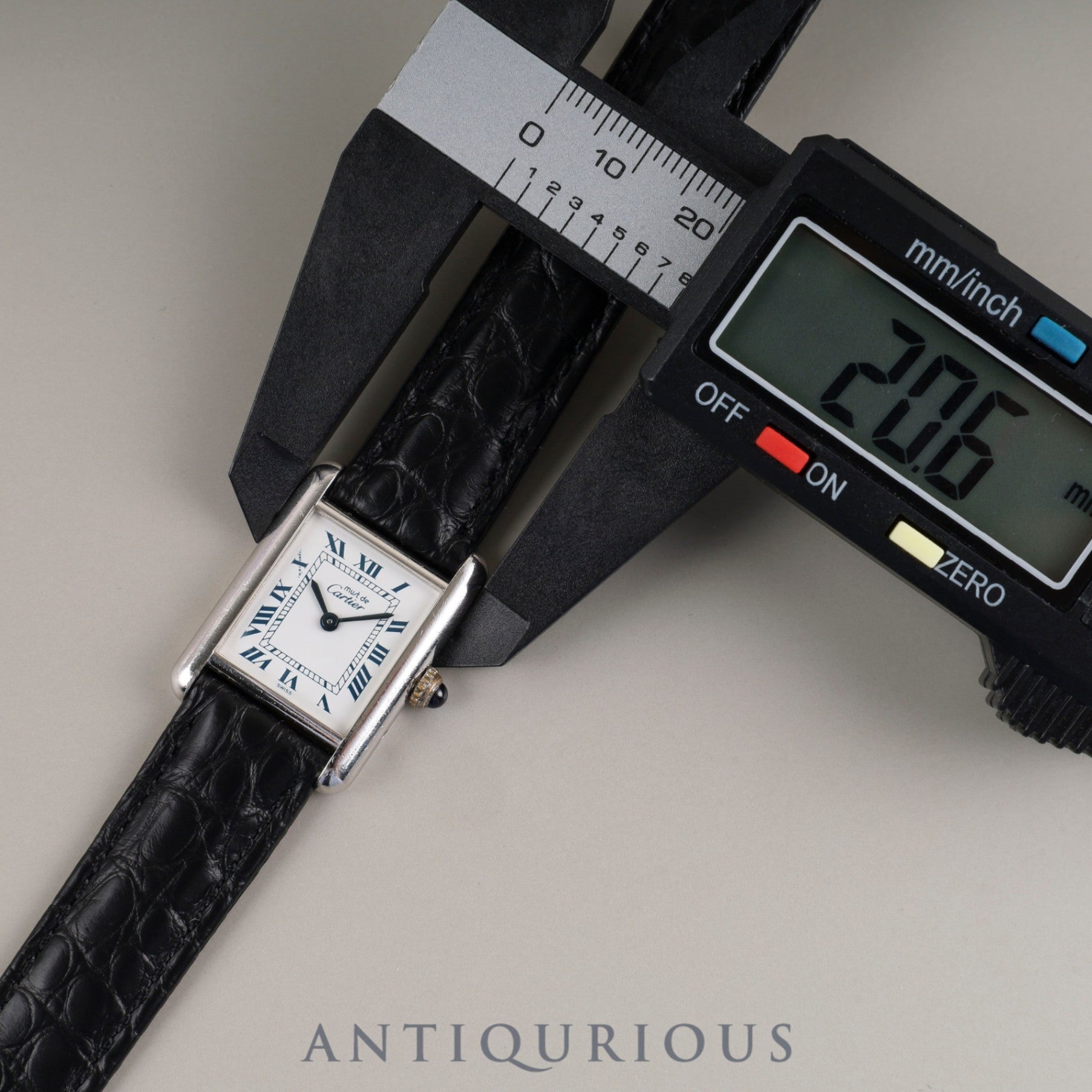 カルティエ マストタンク SM 1614 クォーツ Cal.057 SV925 革 純正Dバックル(SS) ホワイトローマン文字盤 オーバーホール済み