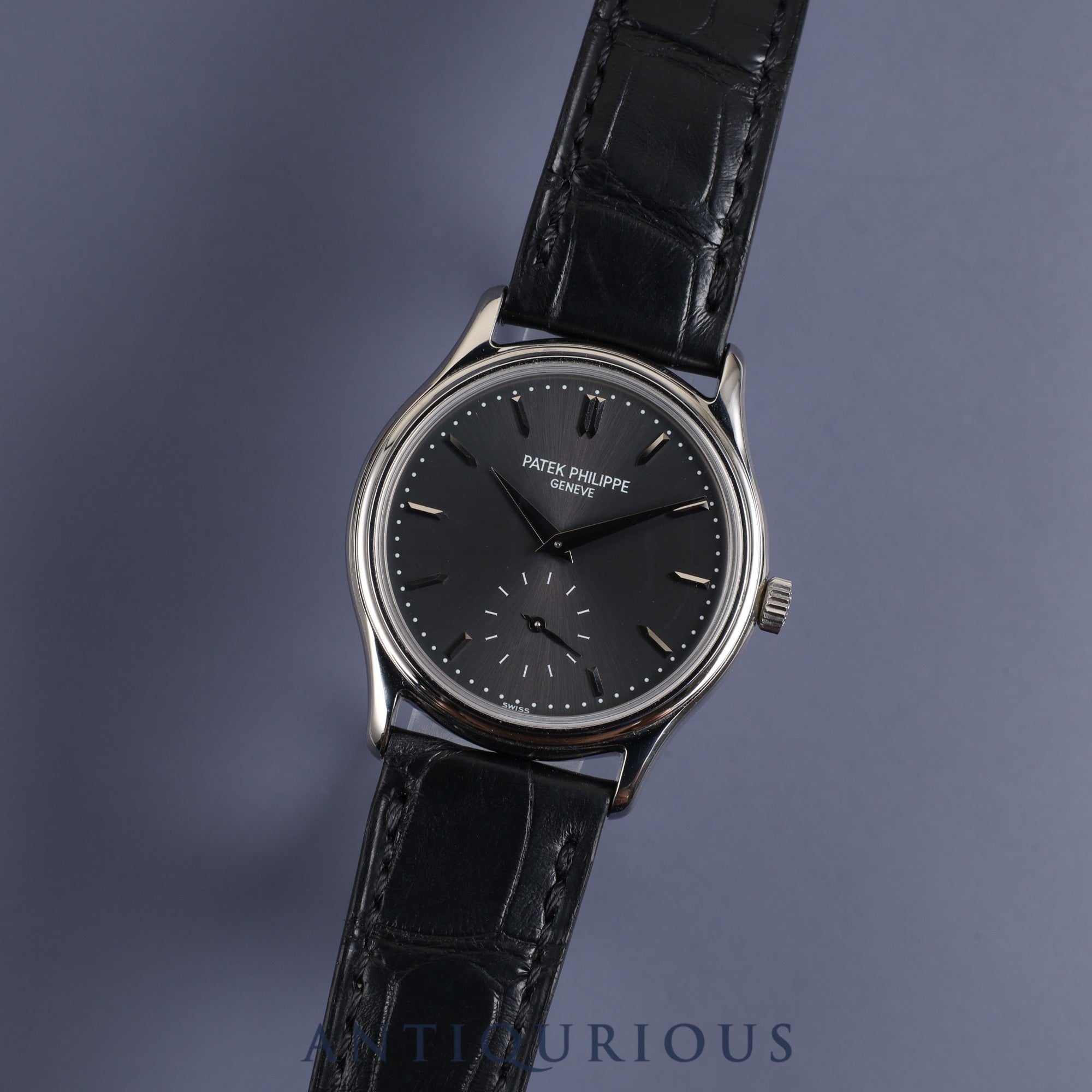 Patek Philippe Calatrava 3923A Manual winding Cal.215 SS Leather Genuine buckle (SS) Grey dial 1987 Repair details included