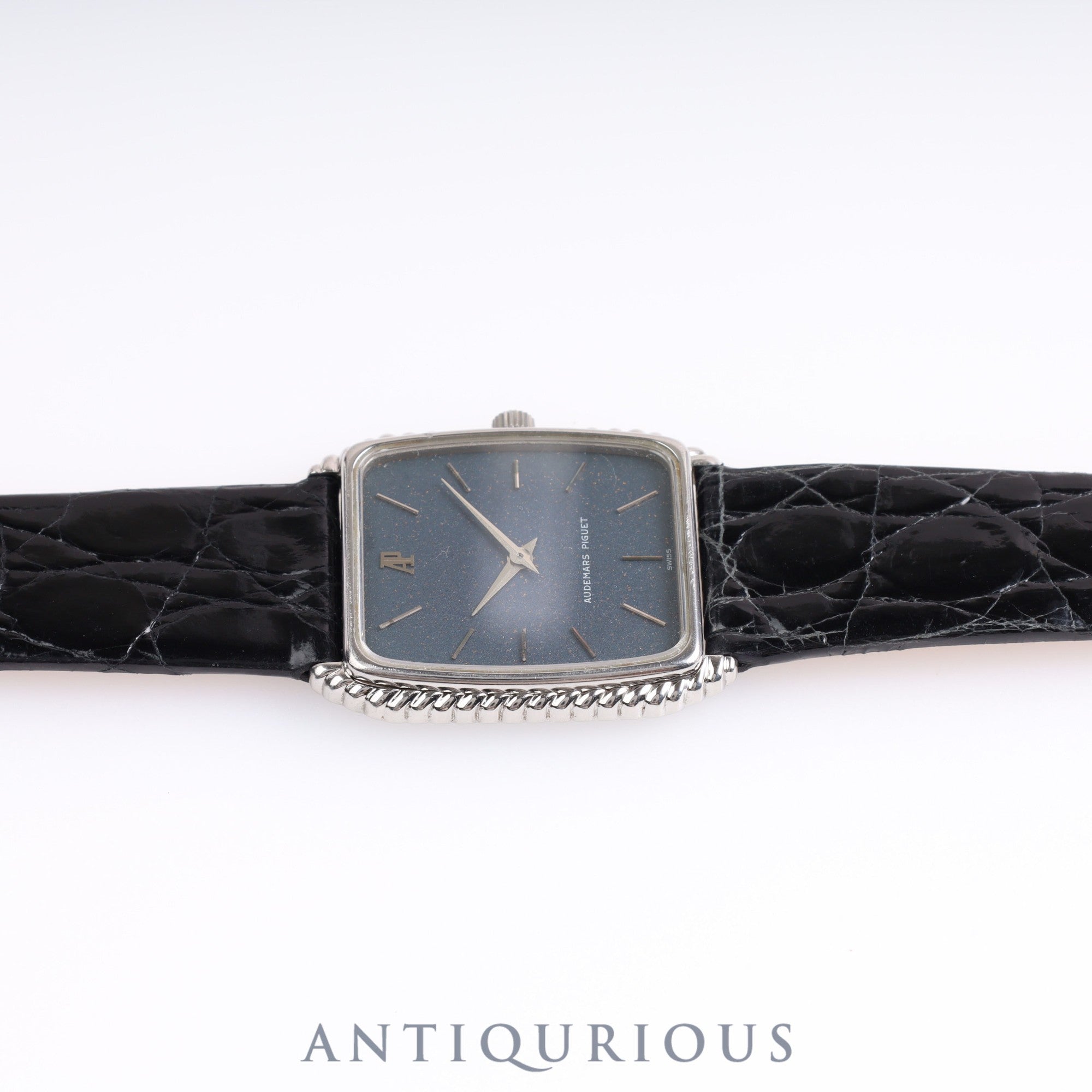 Audemars Piguet Rectangular 4249 Manual Winding Cal.2080 SS Leather Blue Dial