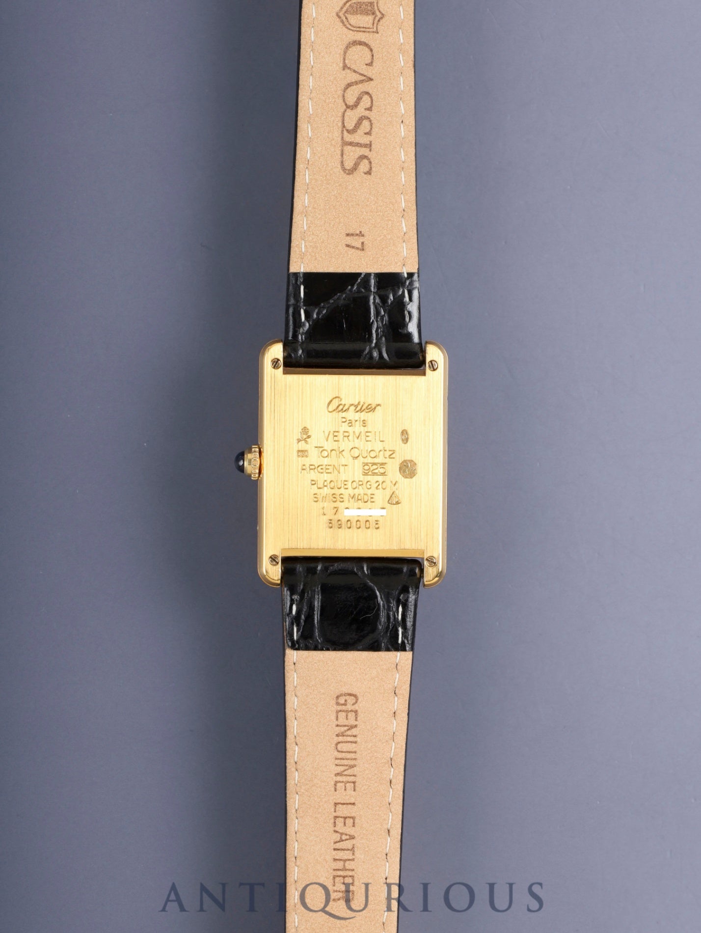 カルティエ マストタンク LM 590005 クォーツ Cal.90 SV925 革 純正ピンバックル(GP)アイボリーローマン文字盤(SWISS表記)オーバーホール済み 新品仕上げ済み