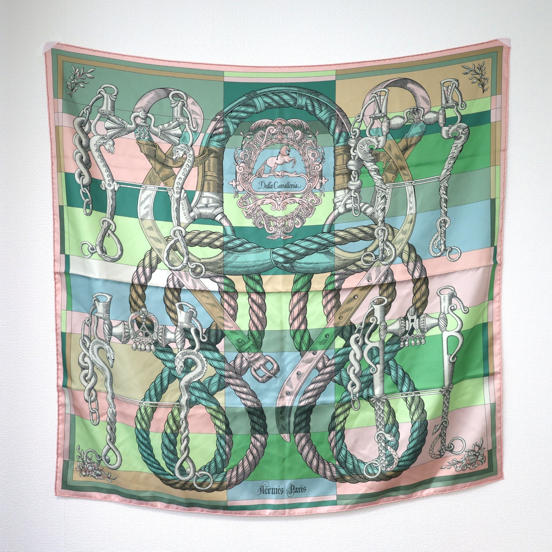 エルメス スカーフ カレ90 デッラ カヴァッレリア SILK100%