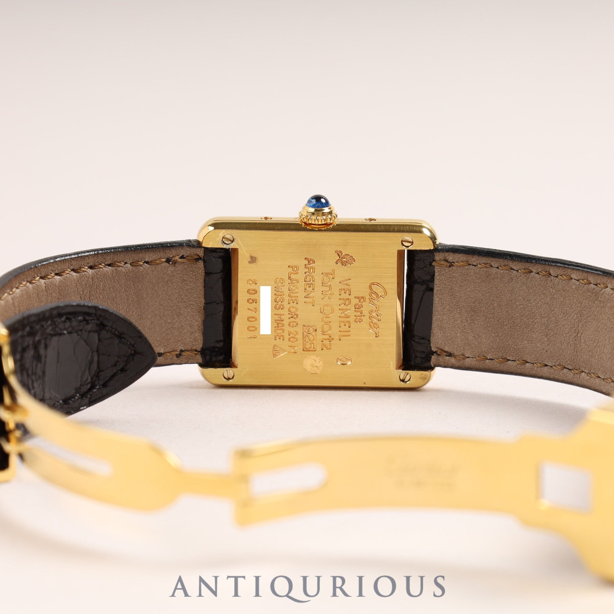 カルティエ マストタンク SM QZ ブラック飛びローマ文字盤 Dバックル フルメンテナンス済み