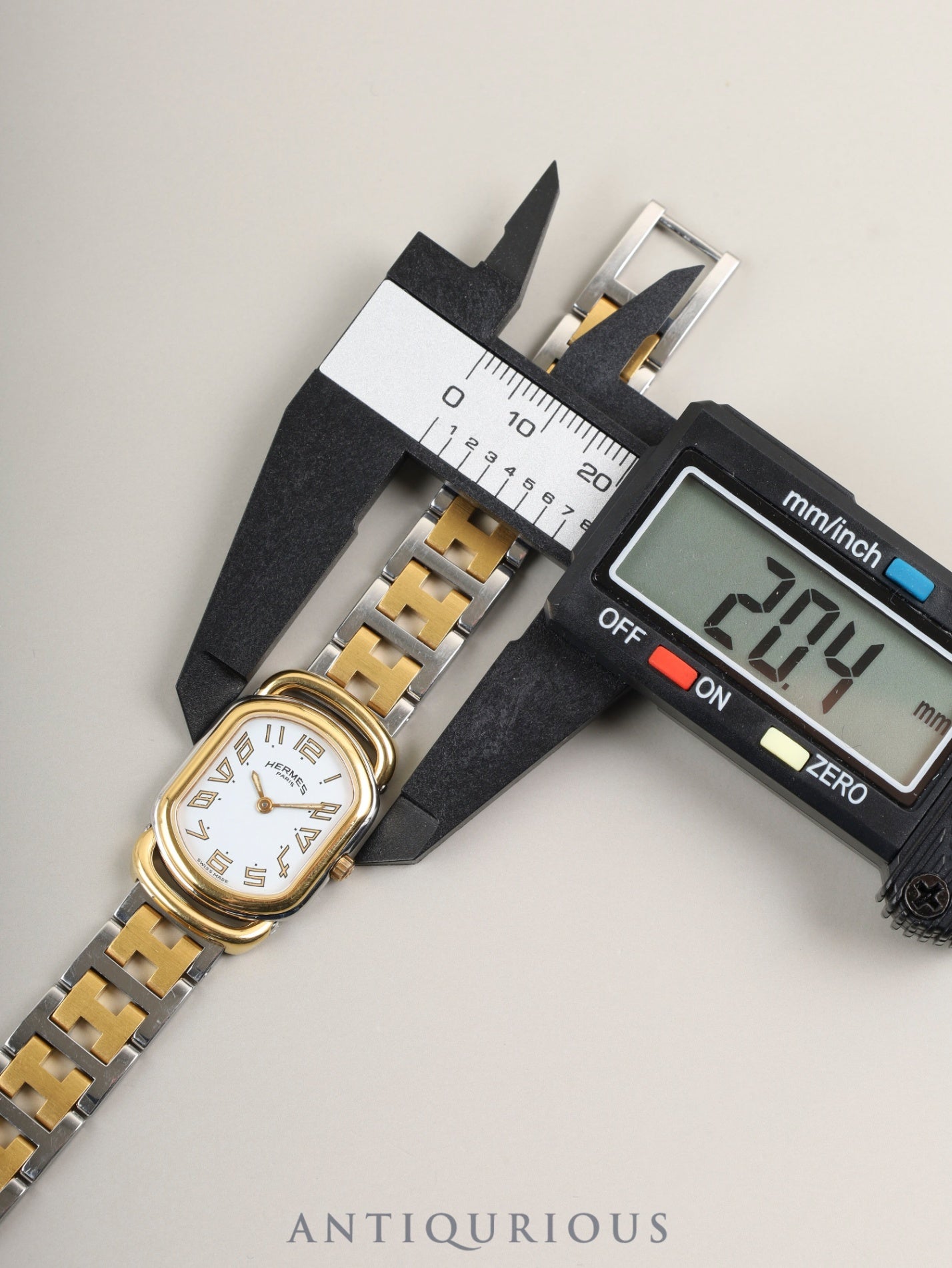 エルメス ラリー クォーツ 77.03 Cal.976.001 SS/GP SS/GP ホワイト文字盤 ケース オーバーホール済み