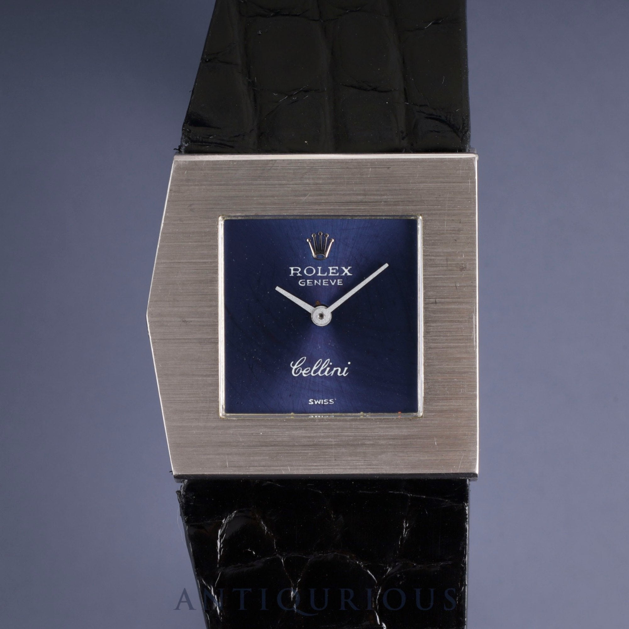 Rolex Cellini King Midas 4017 Manual winding Cal.1600 750 Leather Genuine buckle (SS) Blue dial 27 x 27 mm No. 34 (1971) Overhauled