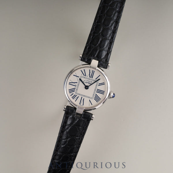 Cartier Must Vendome VLC SM W1007165 / 1850 Quartz Cal.90 SV925 Leather Genuine D-buckle (SS) Opalan dial Overhauled